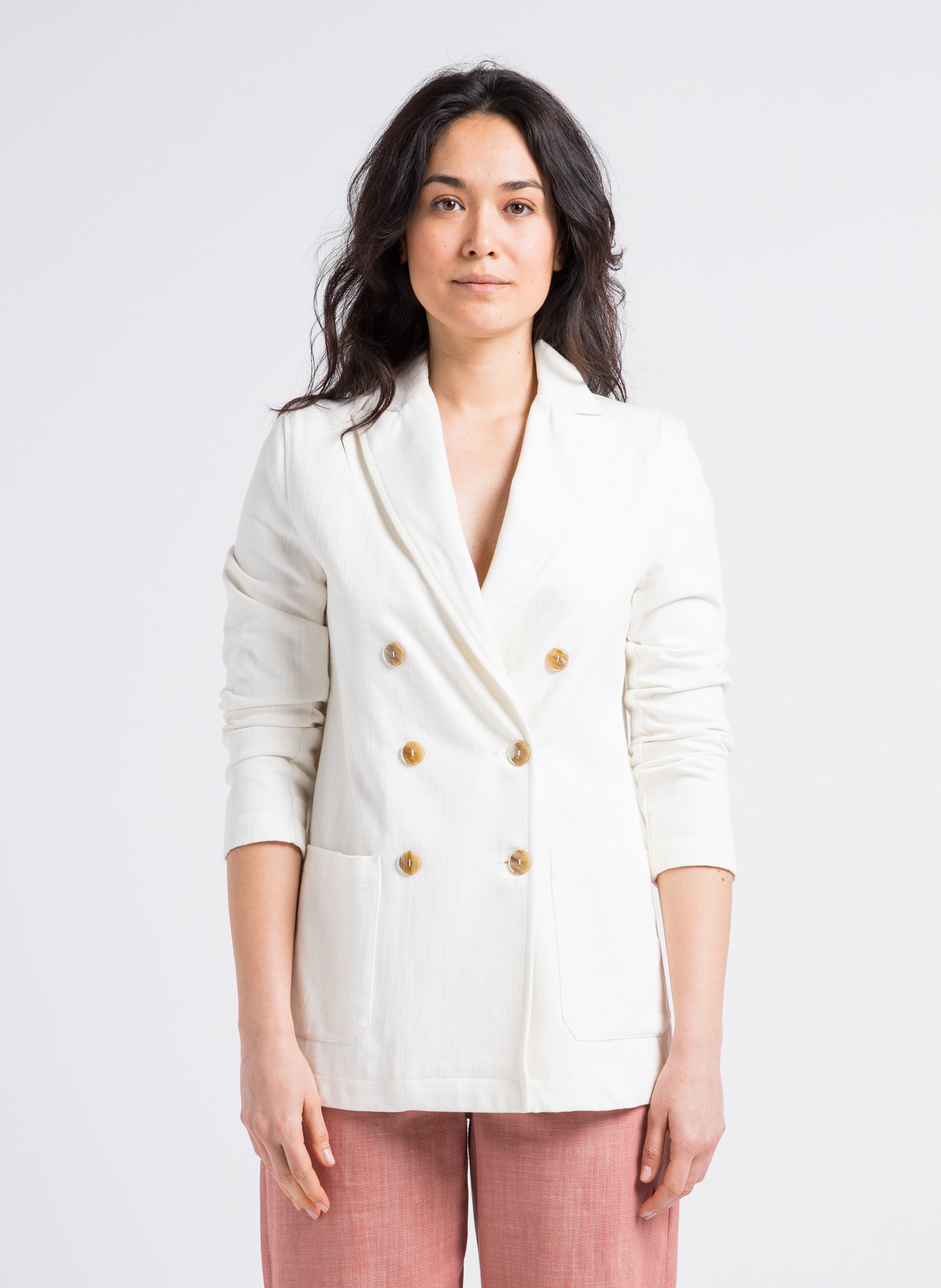 Jasje van denimachtige stof met reverskraag ATTIC AND BARN