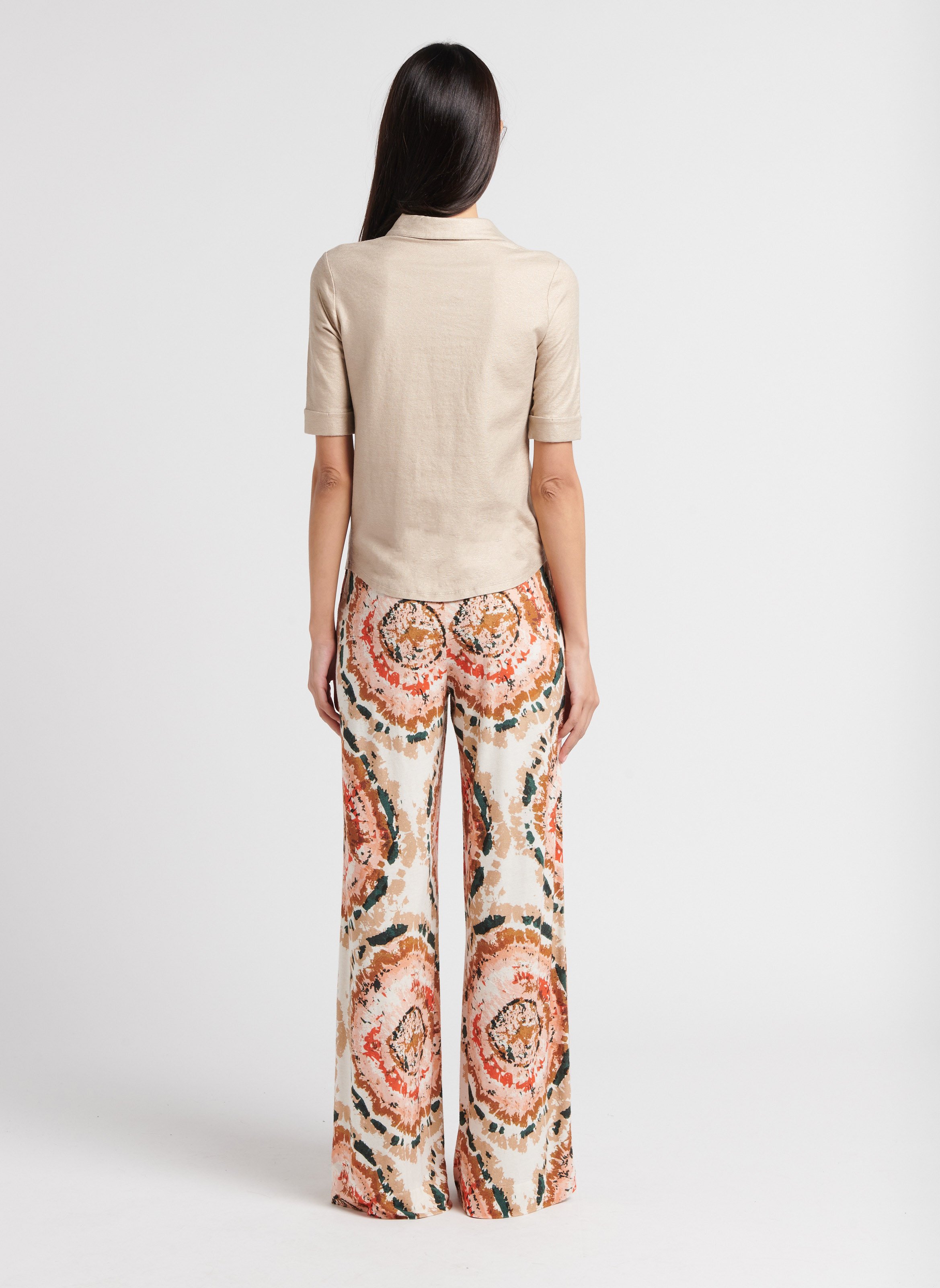 Straight shirt with 3/4 sleeves MAJESTIC FILATURES Beige