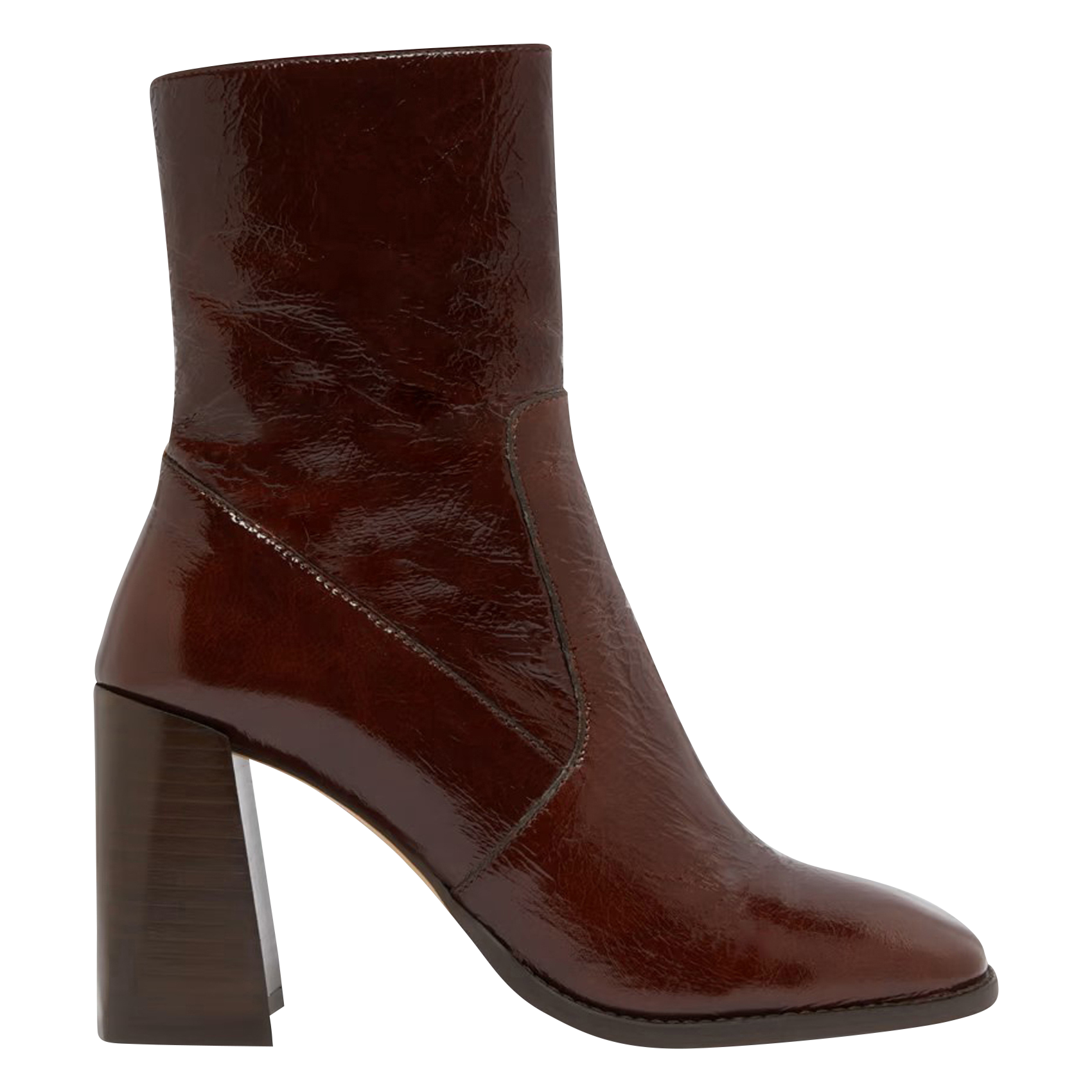 Cracked leather mid-calf boots JONAK Brown