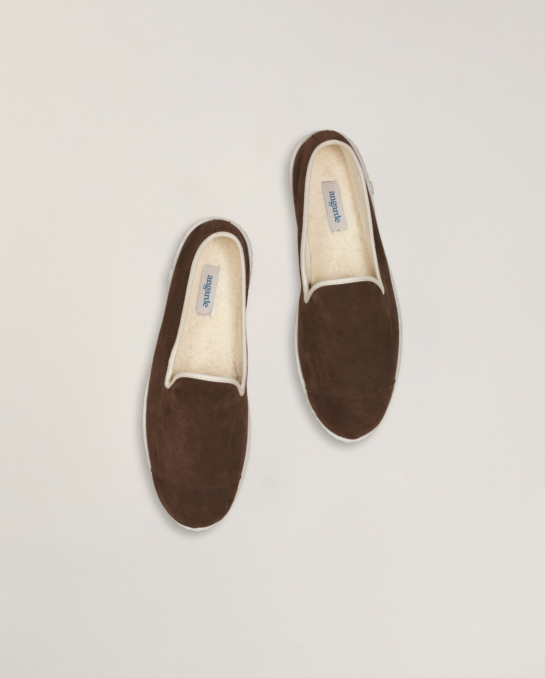 Men's leather slipper, mocha ANGARDE Brown