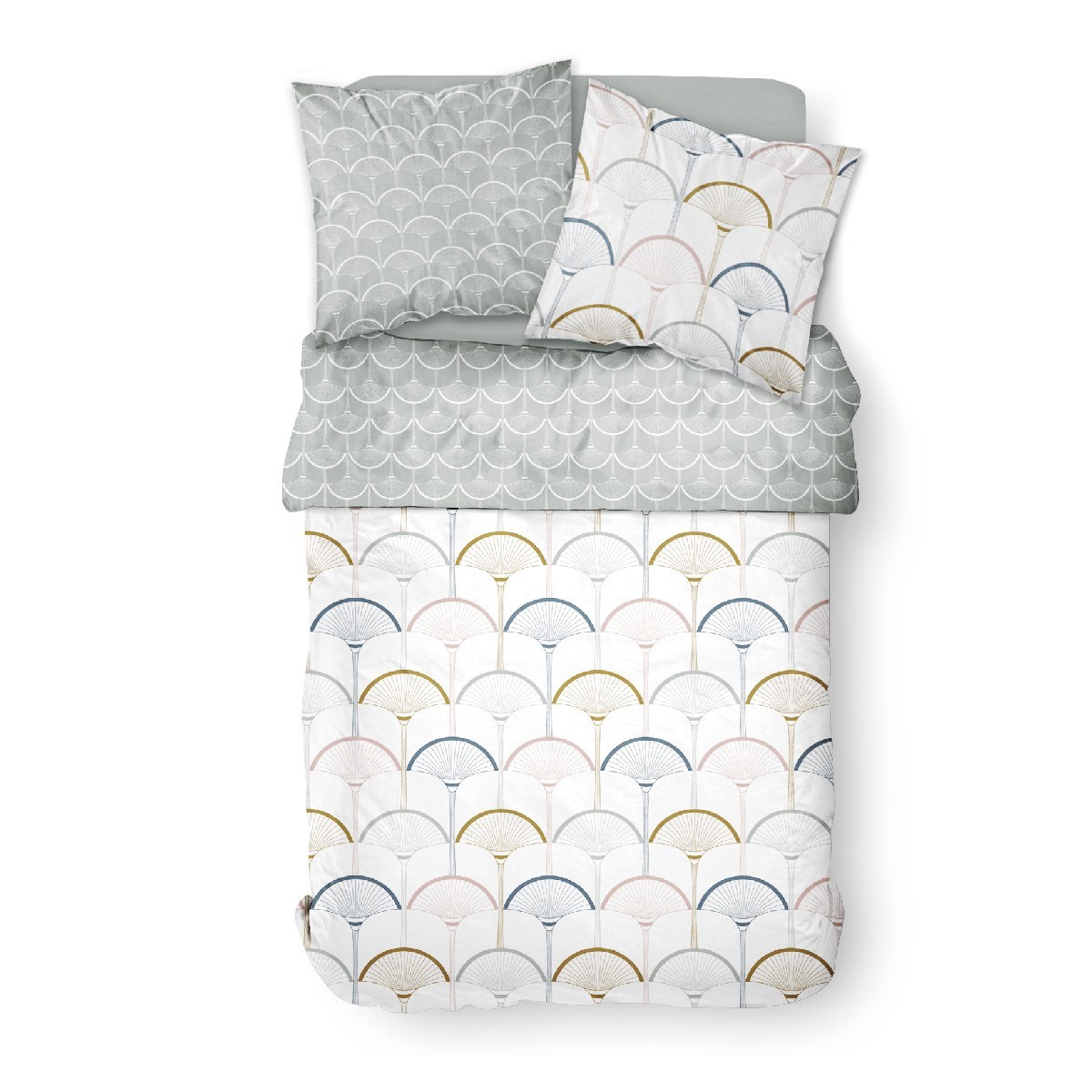Printed cotton bedding set TODAY LINGE DE MAISON White