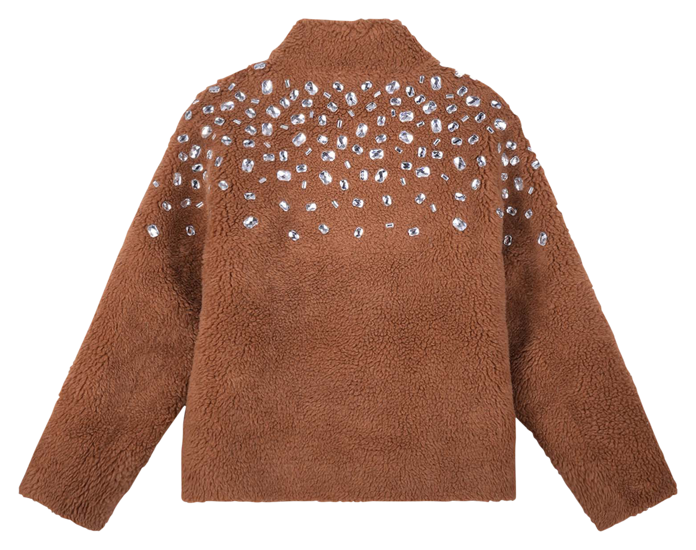 Straight high-neck jacket WILD Brown