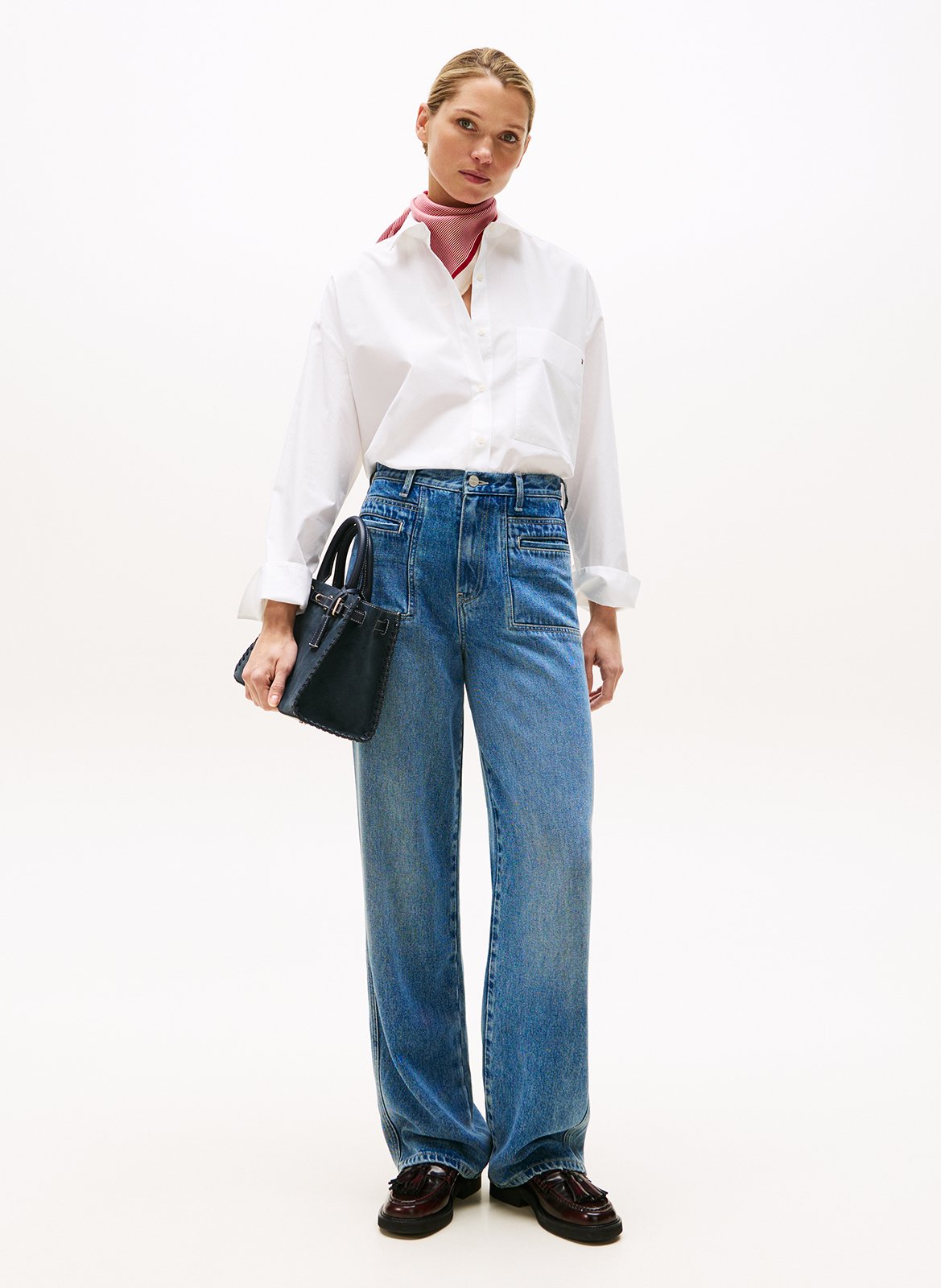 Chemise oversize en coton bio TOMMY HILFIGER Blanc