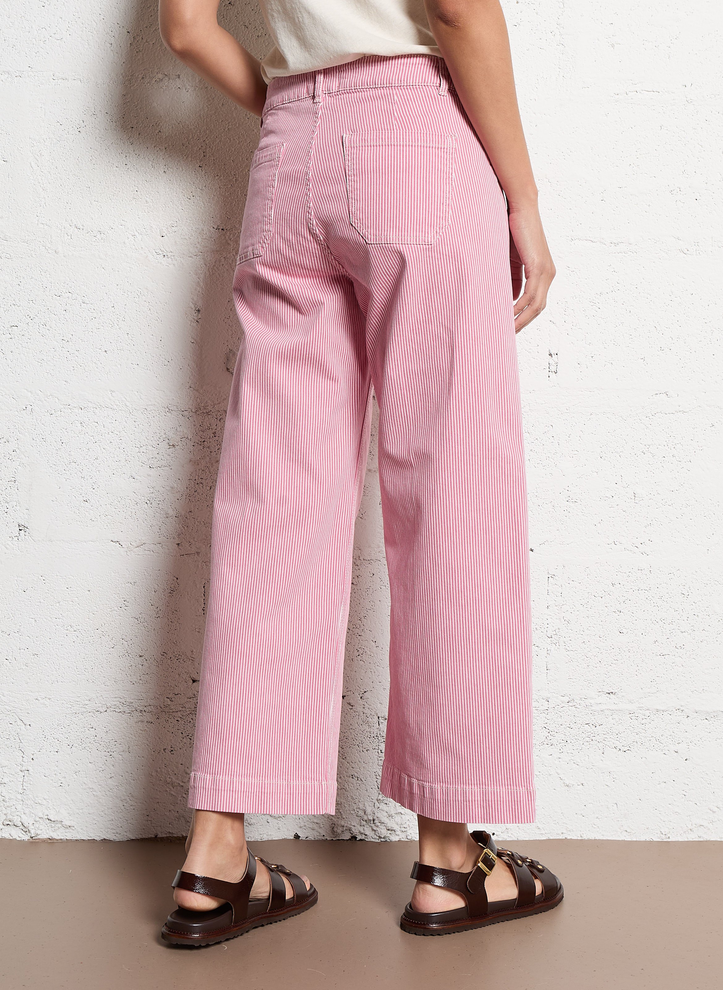 Jean cropped en coton MAISON 123 Rose