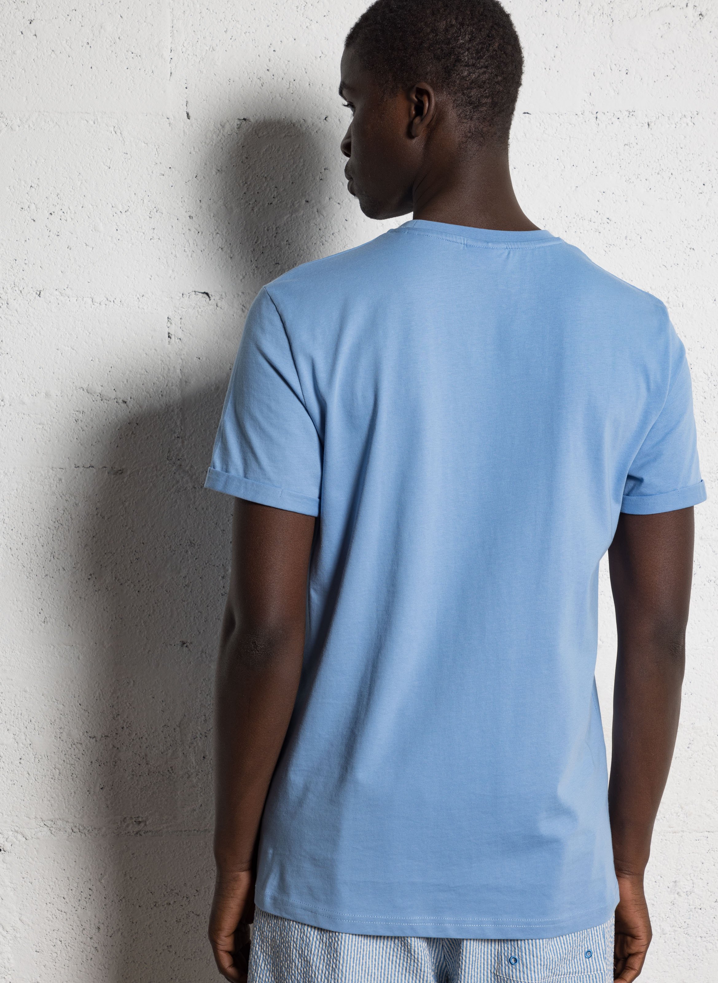 Straight-cut organic cotton T-shirt LES DEUX Blue
