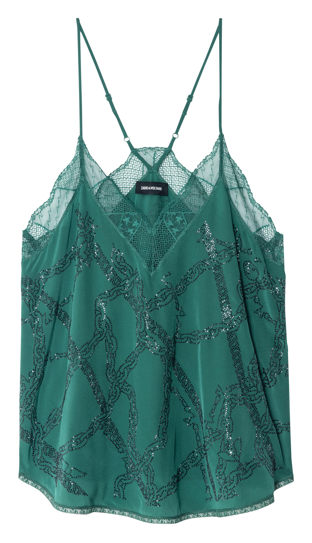 Caraco col V en soie ZADIG&VOLTAIRE Vert