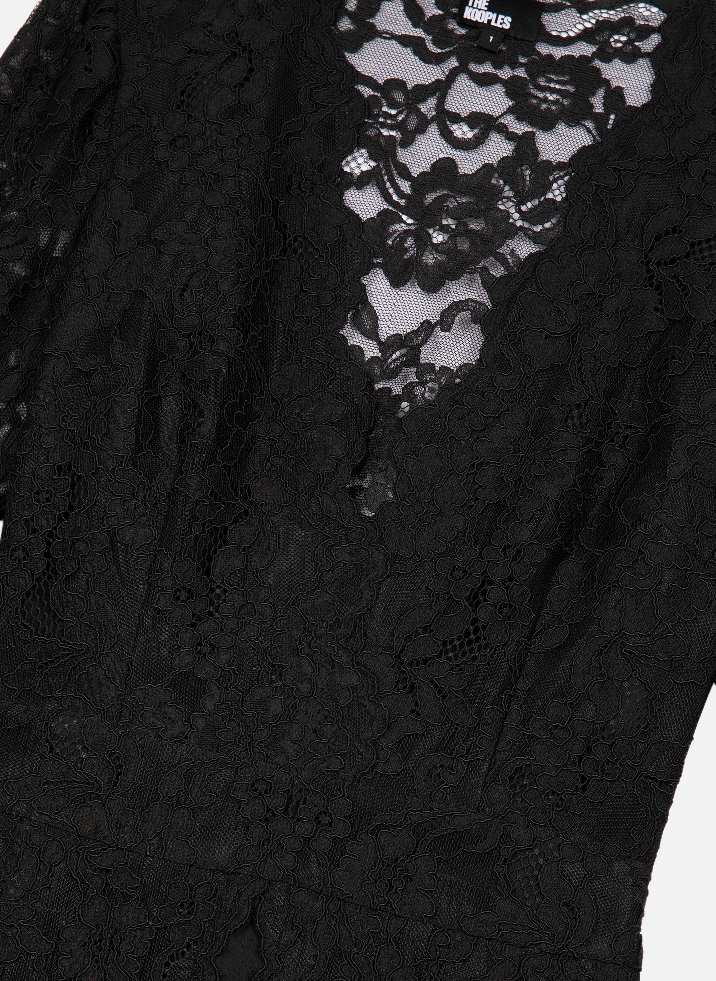 Short dress with flared sleeves in lace THE KOOPLES Black