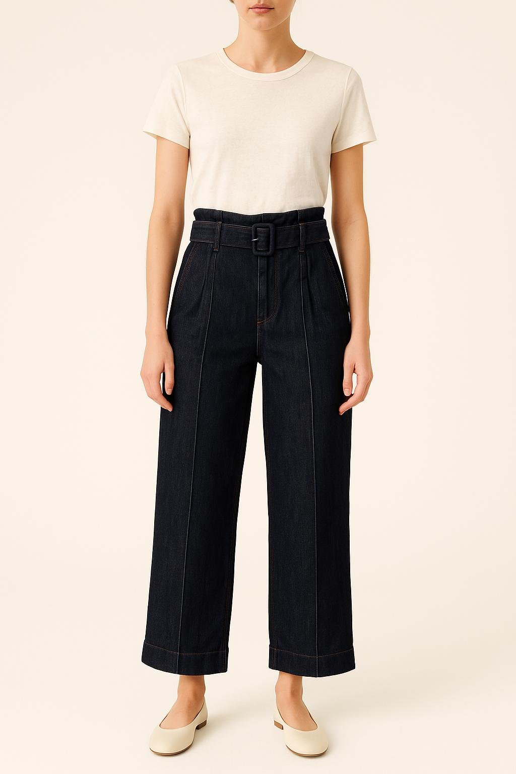 Cropped slim jeans with studs SEZANE - Seconde main Blue