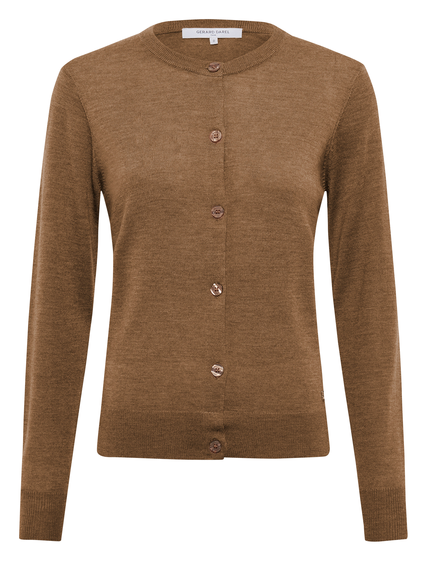 Gilet col rond en laine GERARD DAREL Marron