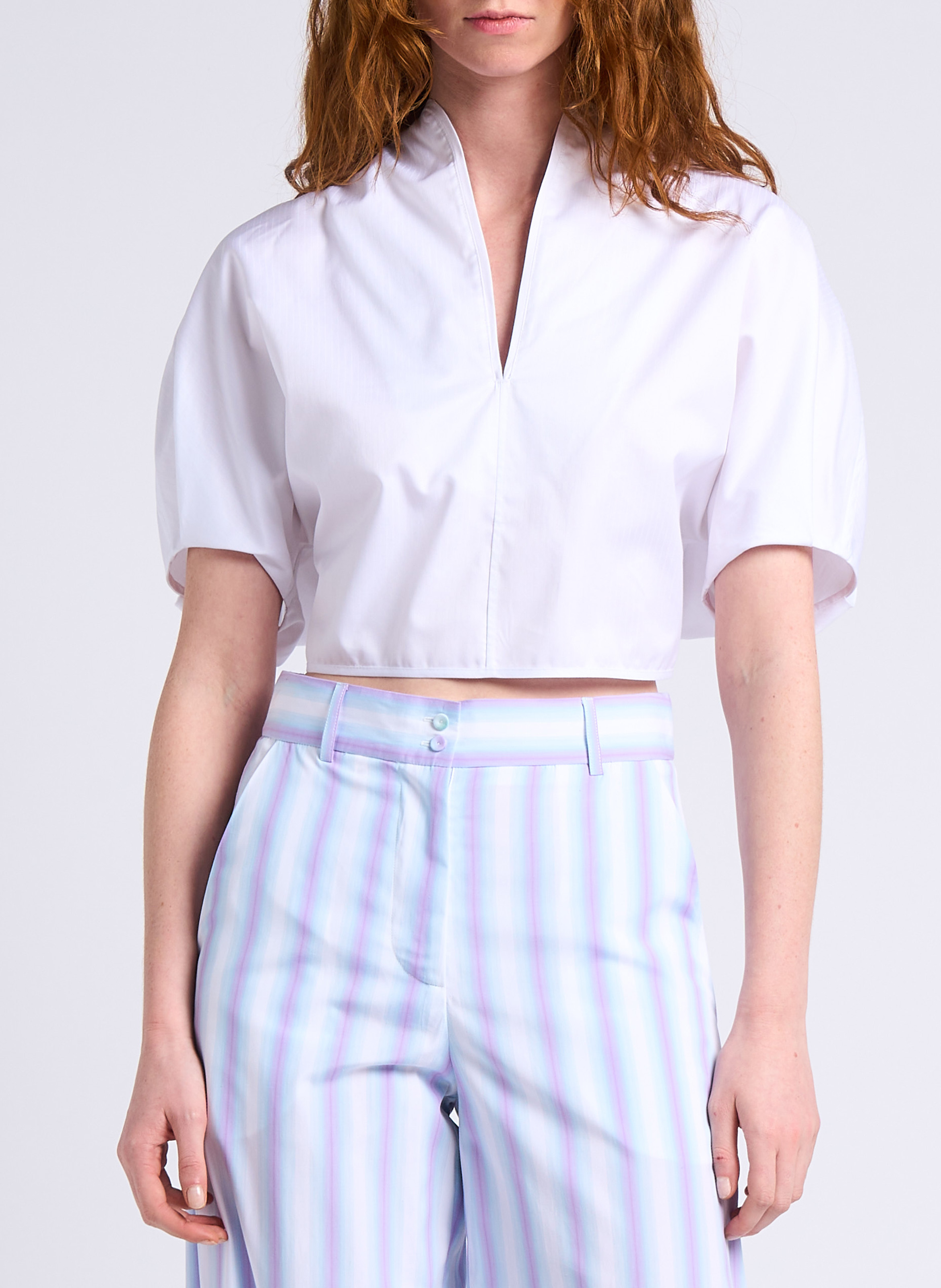 Open-back cotton blouse MARGAUX LONNBERG White