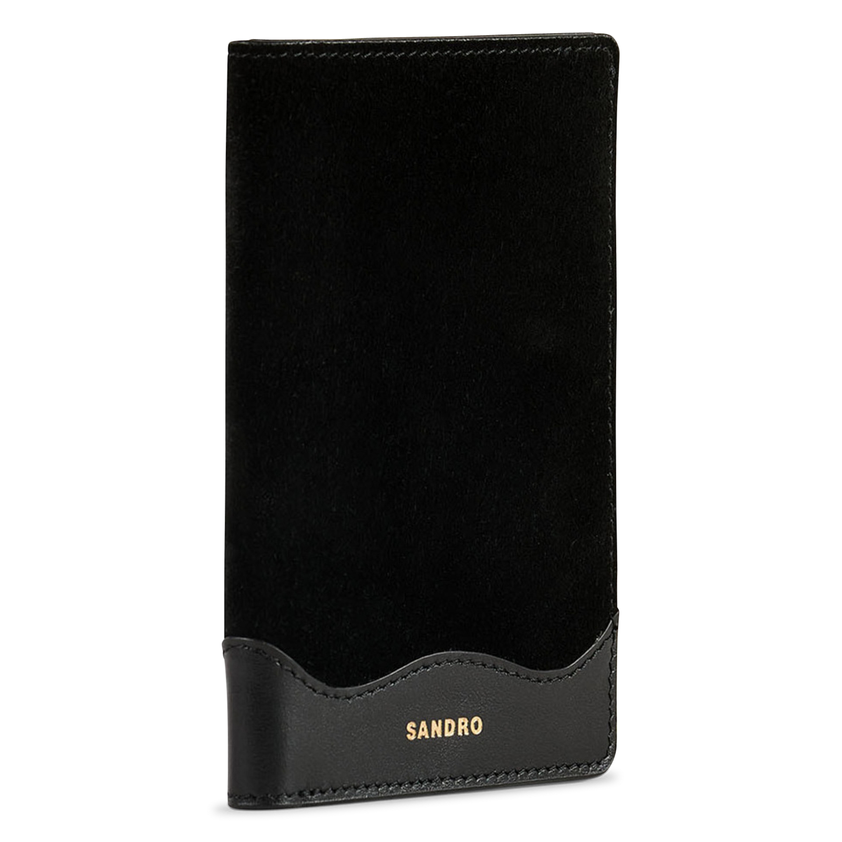 - 100% leer, - 6 kaarthoudersplitten, - 1 centrale zak, - Afmetingen: L10 x H7 cm. SANDRO Zwart