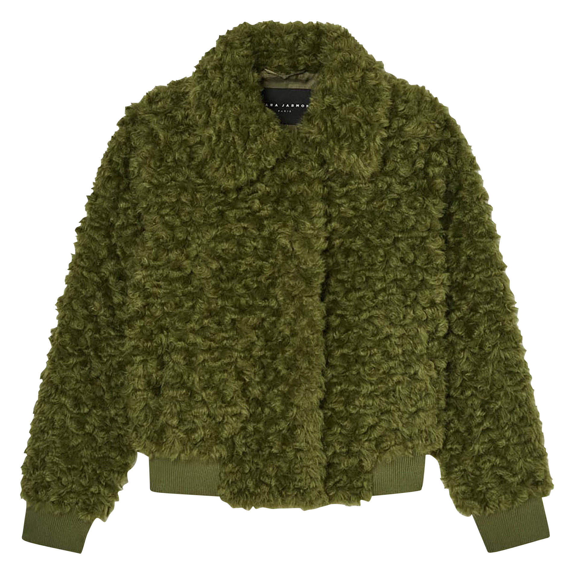 Faux fur jacket with classic collar TARA JARMON Green