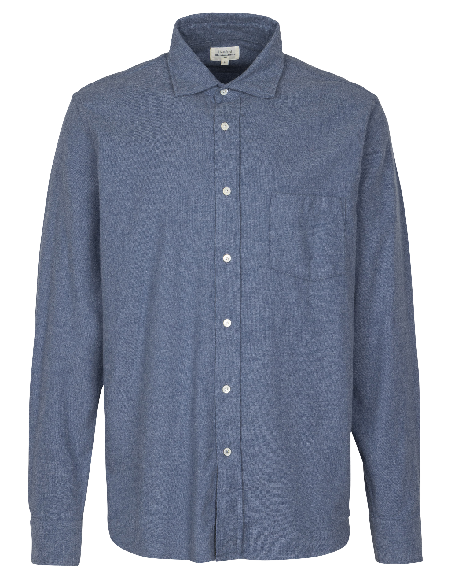 Chemise col classique en coton HARTFORD Bleu