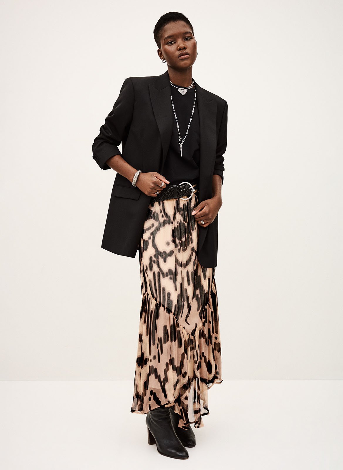 Jupe longue imprimée BA&SH Rose