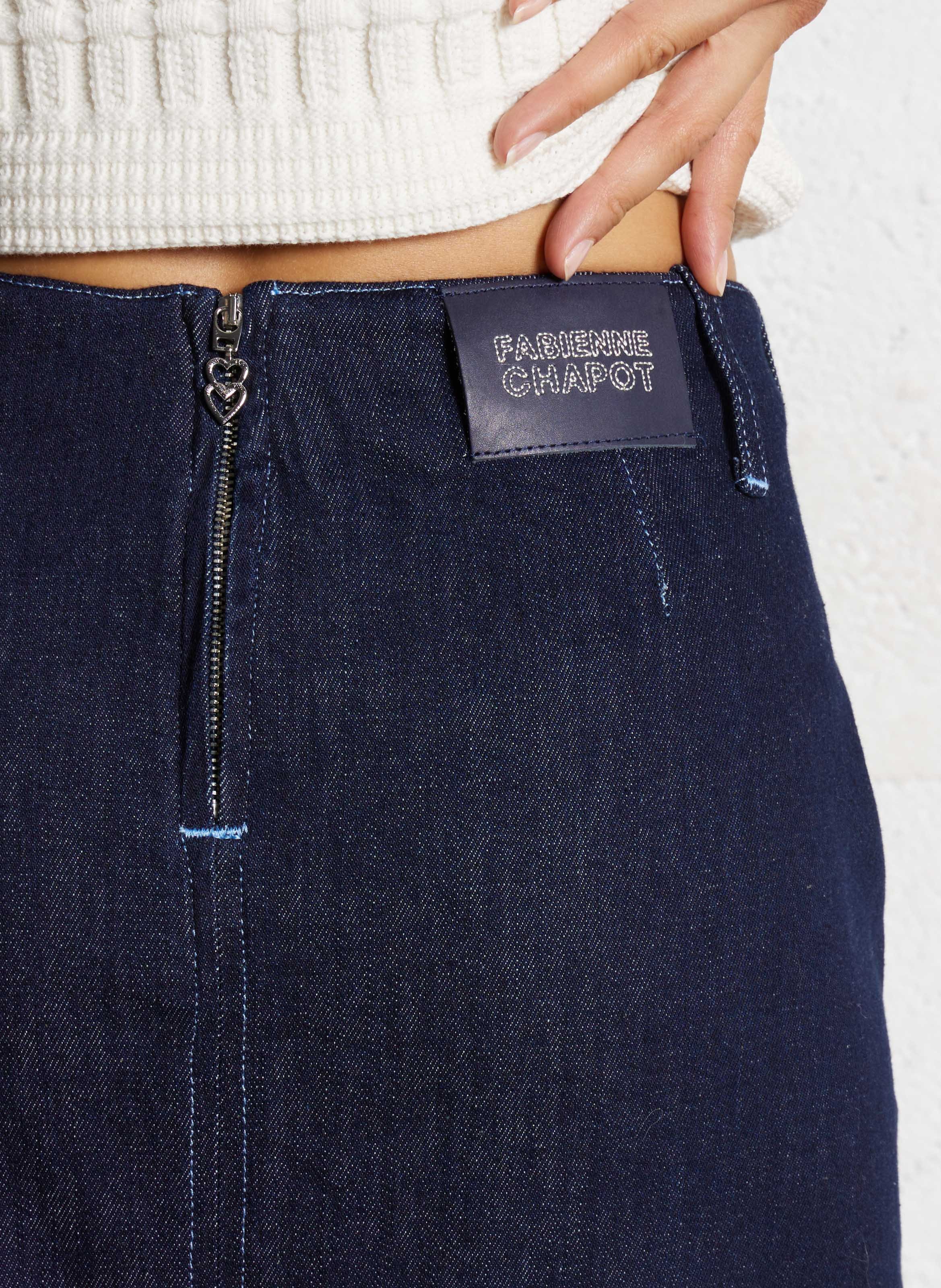 Halflange rok | biokatoenblend FABIENNE CHAPOT Blauw