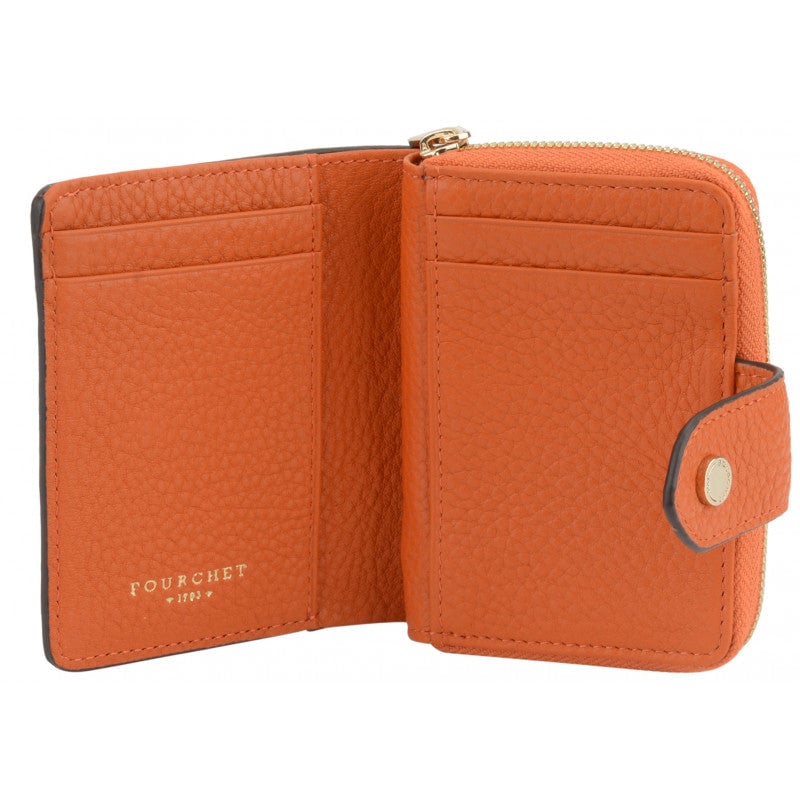 Leather coin purse POURCHET Orange