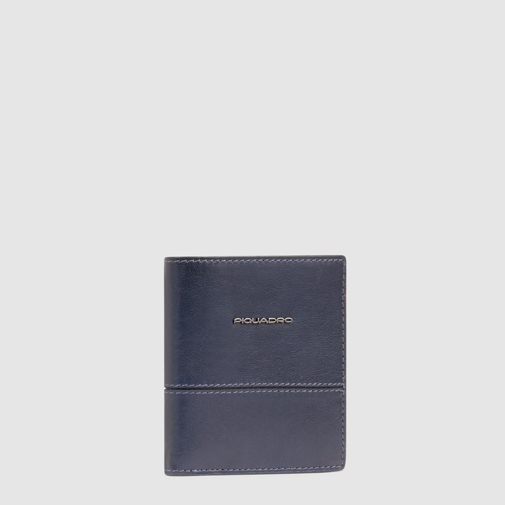 - 100% leather, - 6 cardholder slots, - 1 central compartment, - Size: L10 x H7 cm. PIQUADRO Blue