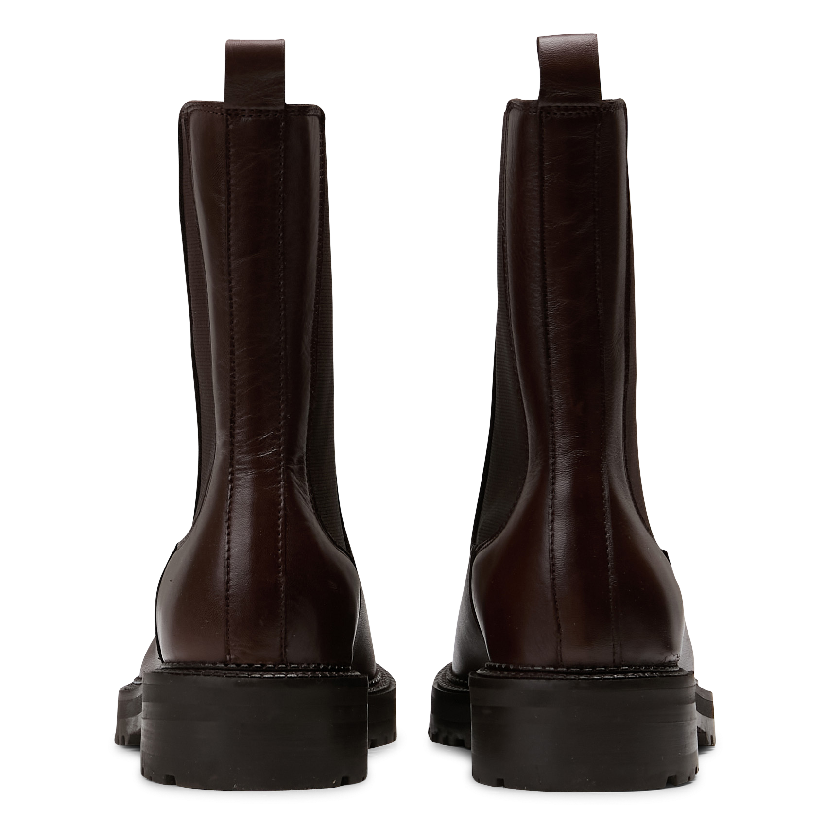 Effen leren enkellaarzen met textuur MELLOW YELLOW Bruin