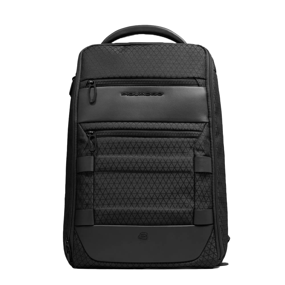 Modular travel backpack for computer and ipad® with glasses pocket and anti-theft system PIQUADRO Black