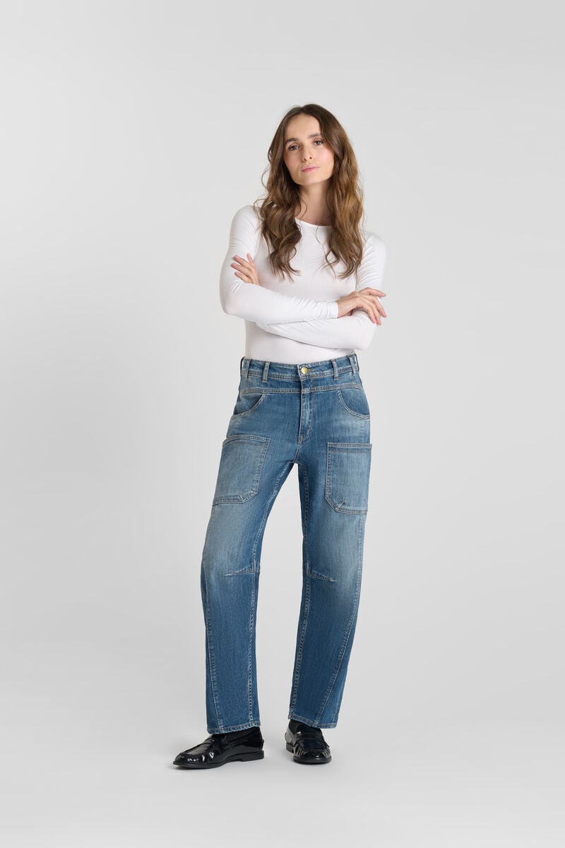 Loose jeans, wide leg, length 34 LE TEMPS DES CERISES Blue