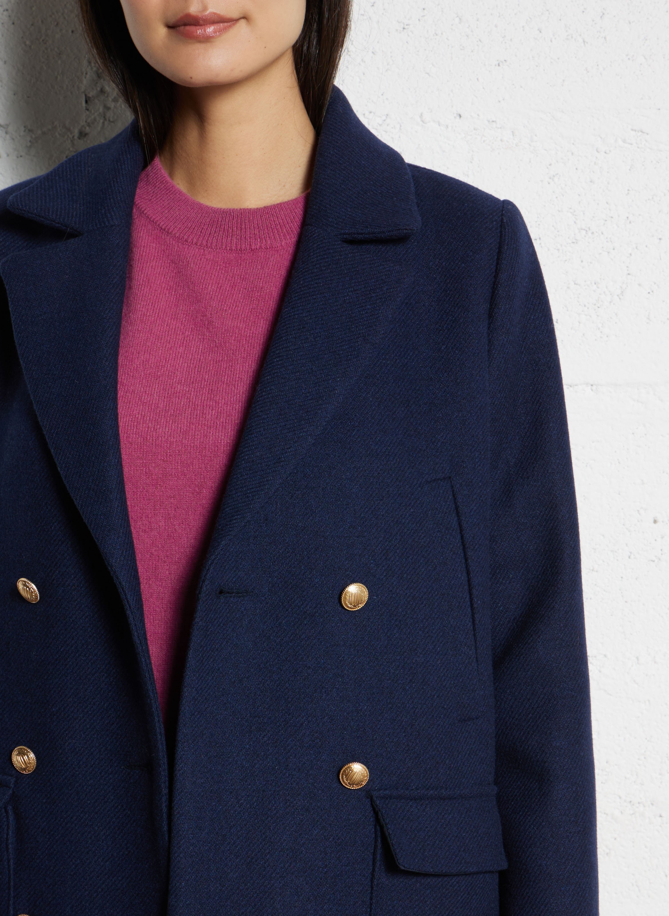 Oversized wool-blend coat with tailored collar I CODE Blue
