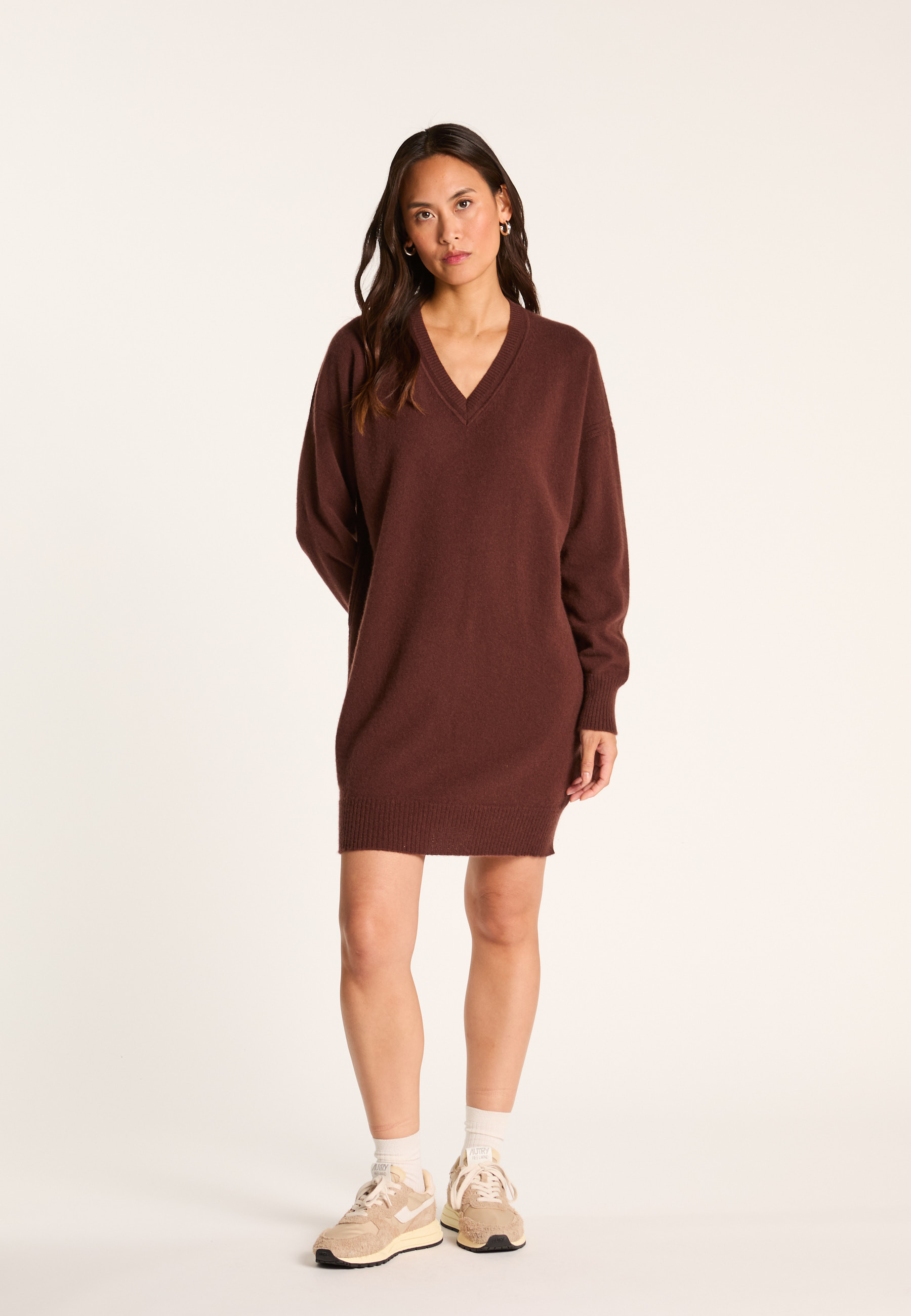Cashmere V-neck dress MAISON MONTAGUT
