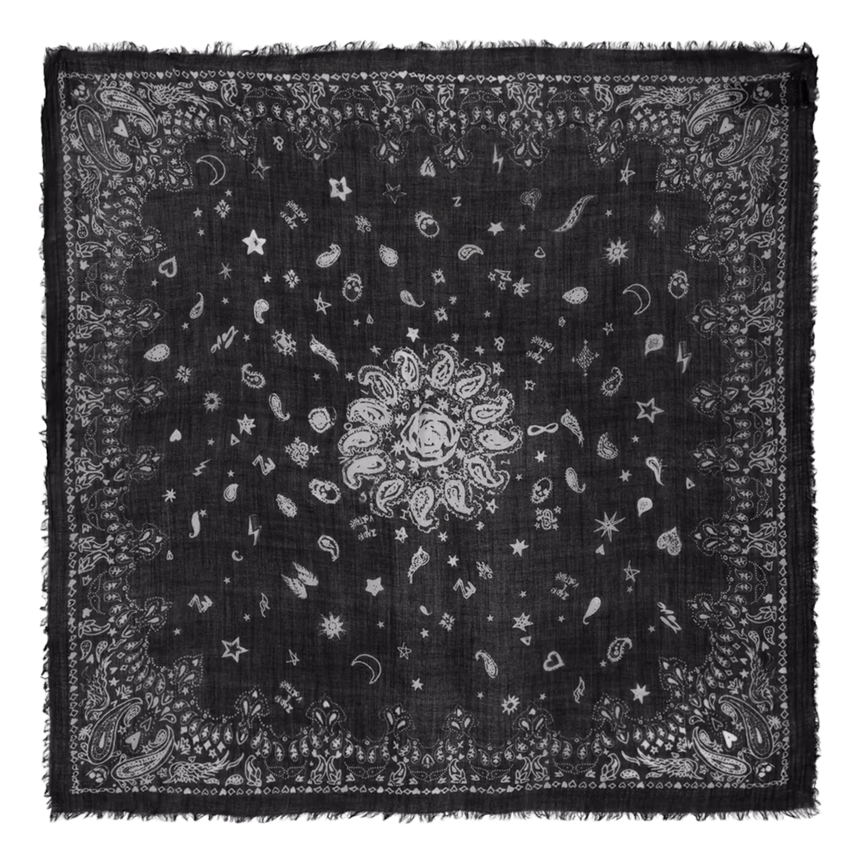 Foulard en cachemire imprimé ZADIG&VOLTAIRE Noir