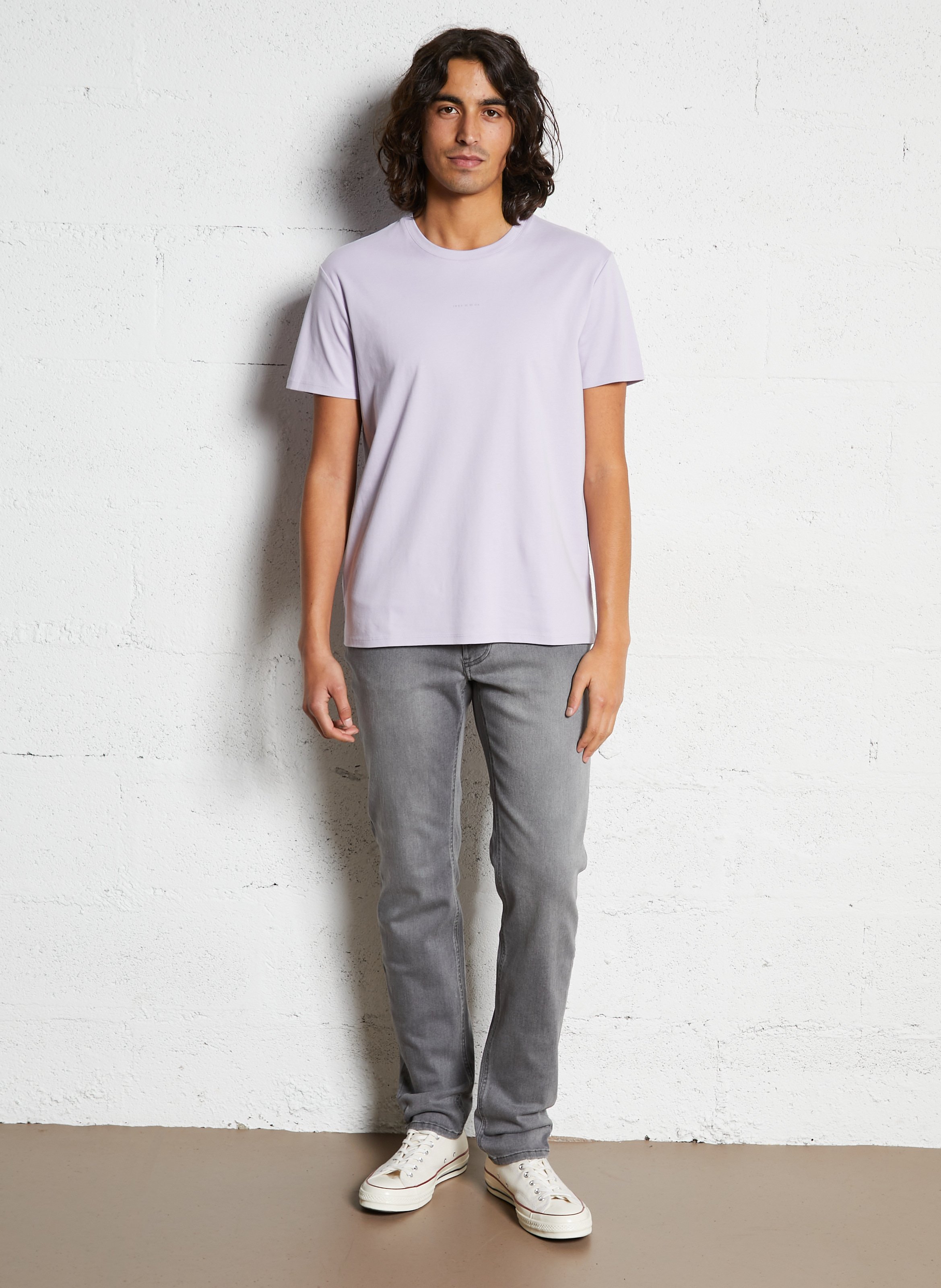 Baumwoll-Pullover mit Rundhalsausschnitt Violett