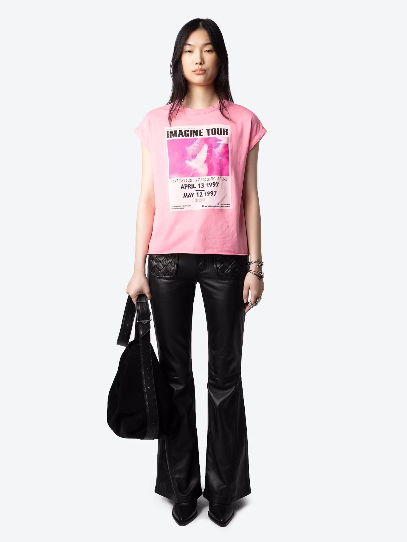 Tee-shirt imprimé en coton bio ZADIG&VOLTAIRE Rose