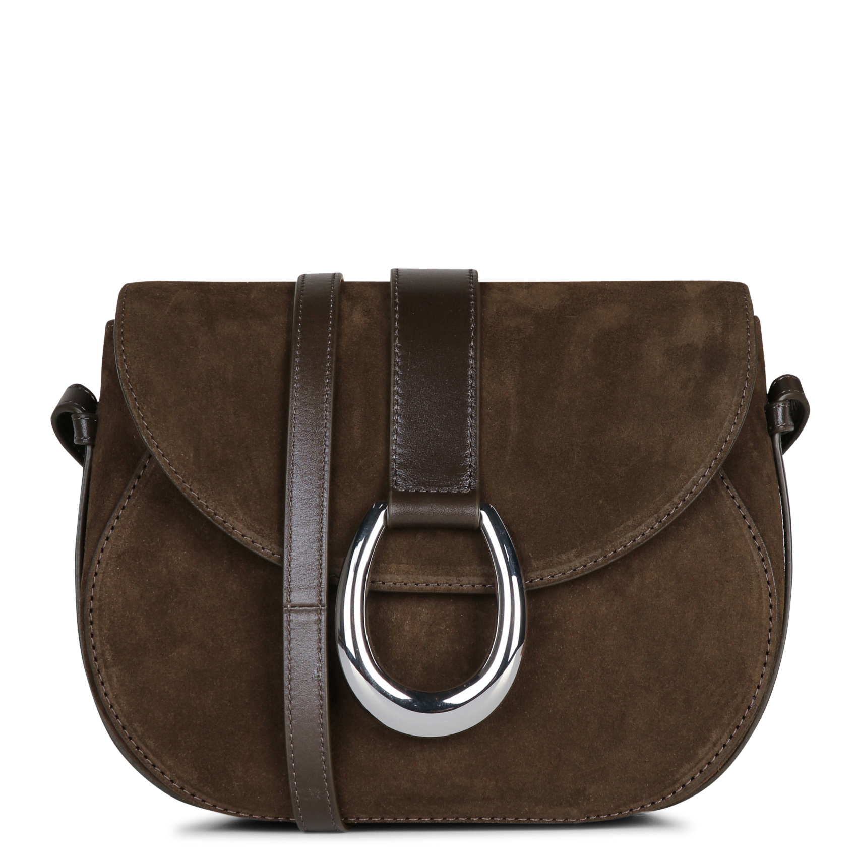 Sac bandoulière à rabat en daim STAUD