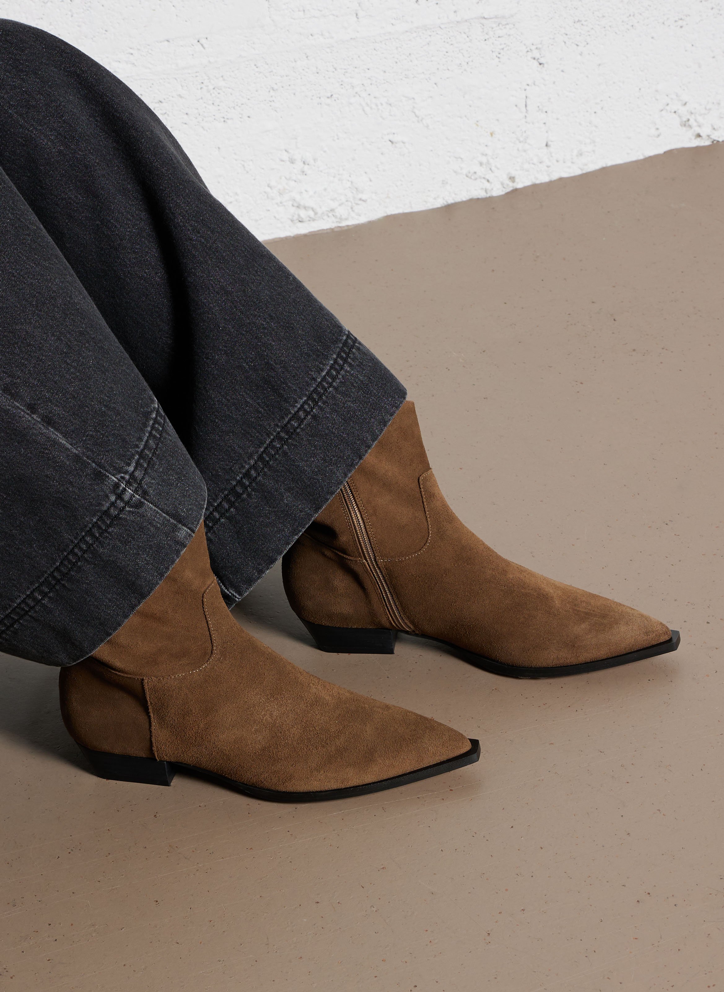 Suede cowboy boots ANGEL ALARCON Brown