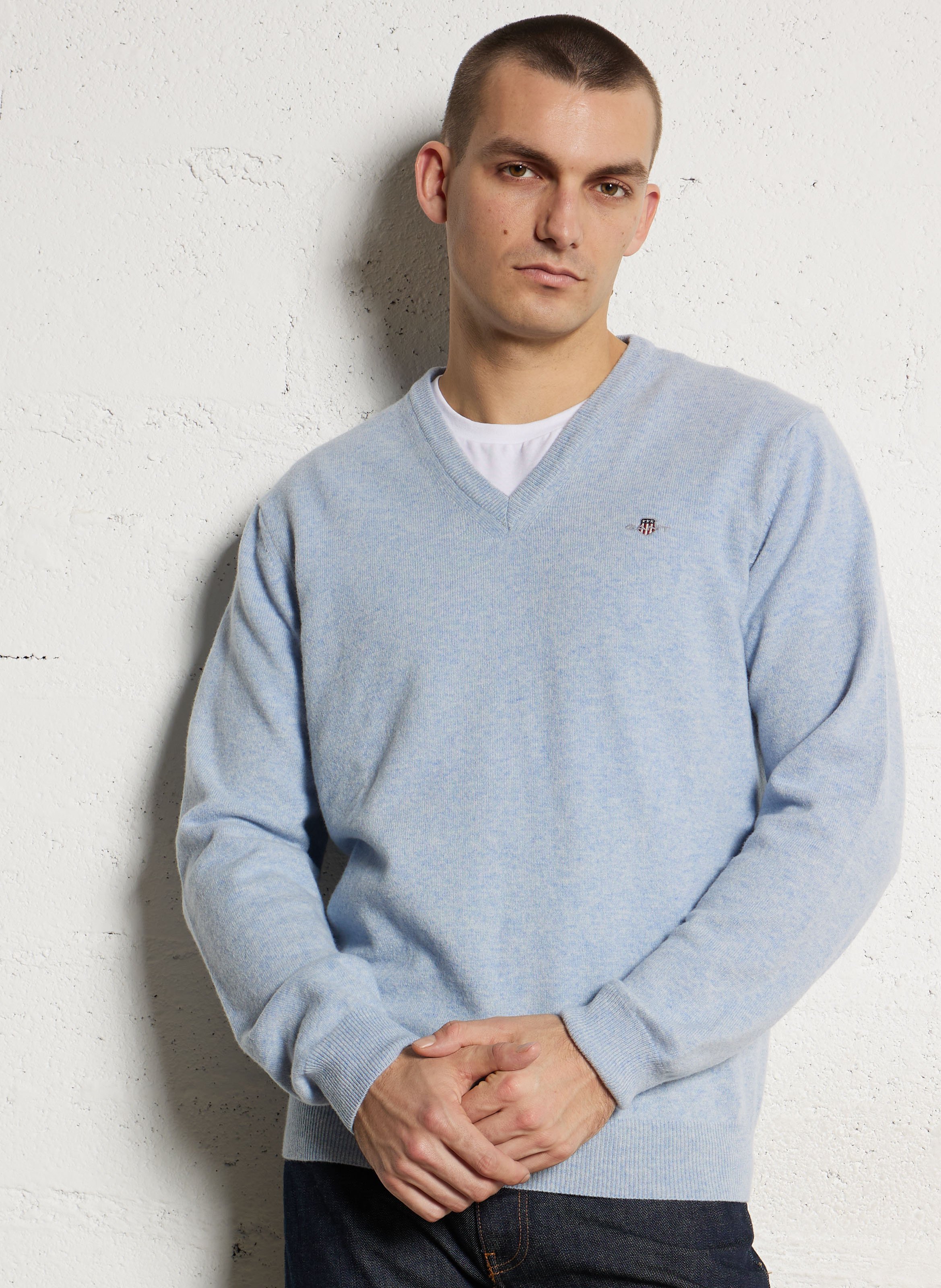 Wool V-neck sweater GANT Blue