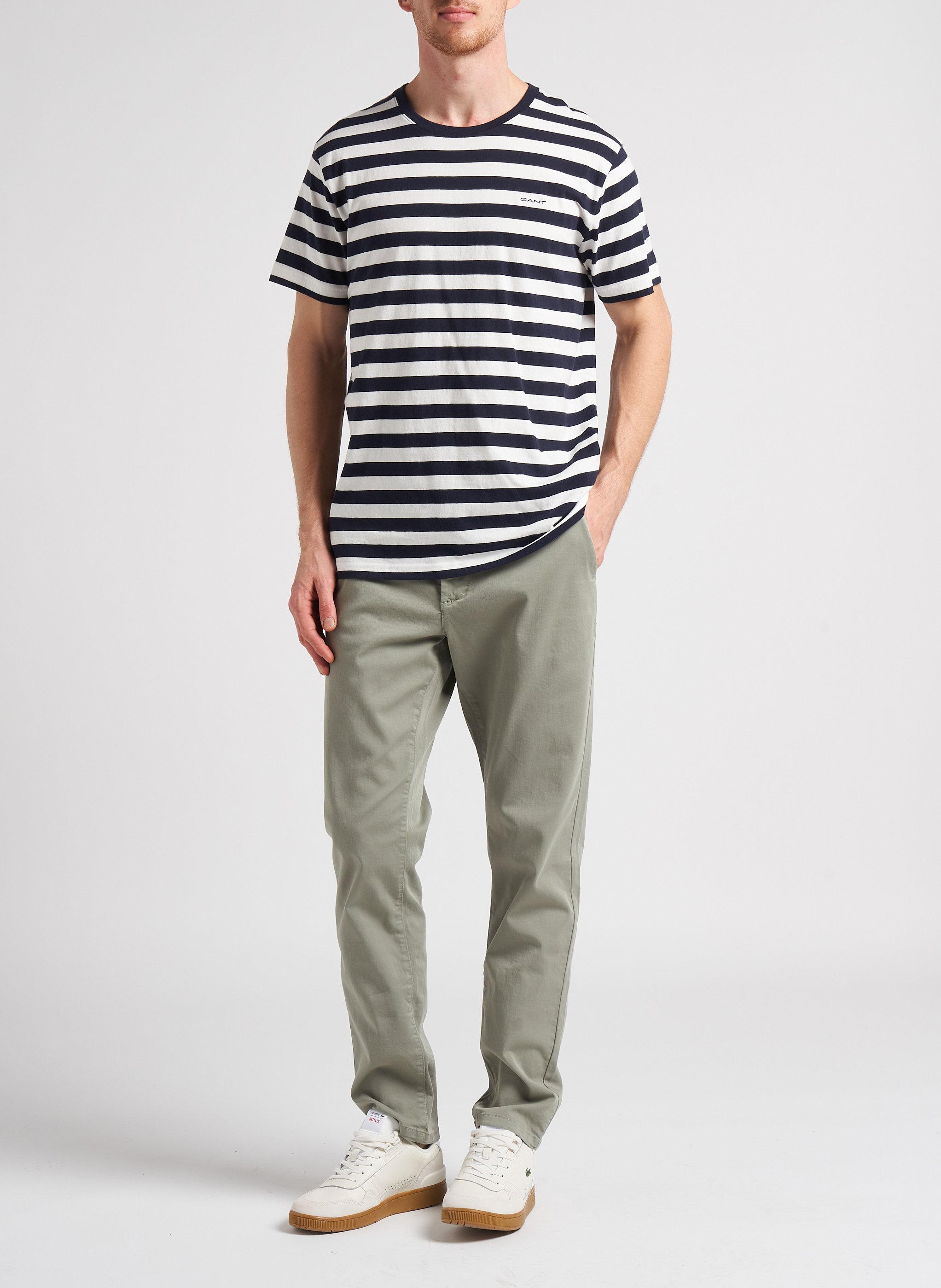 Straight-leg organic cotton-blend pants MINIMUM Khaki