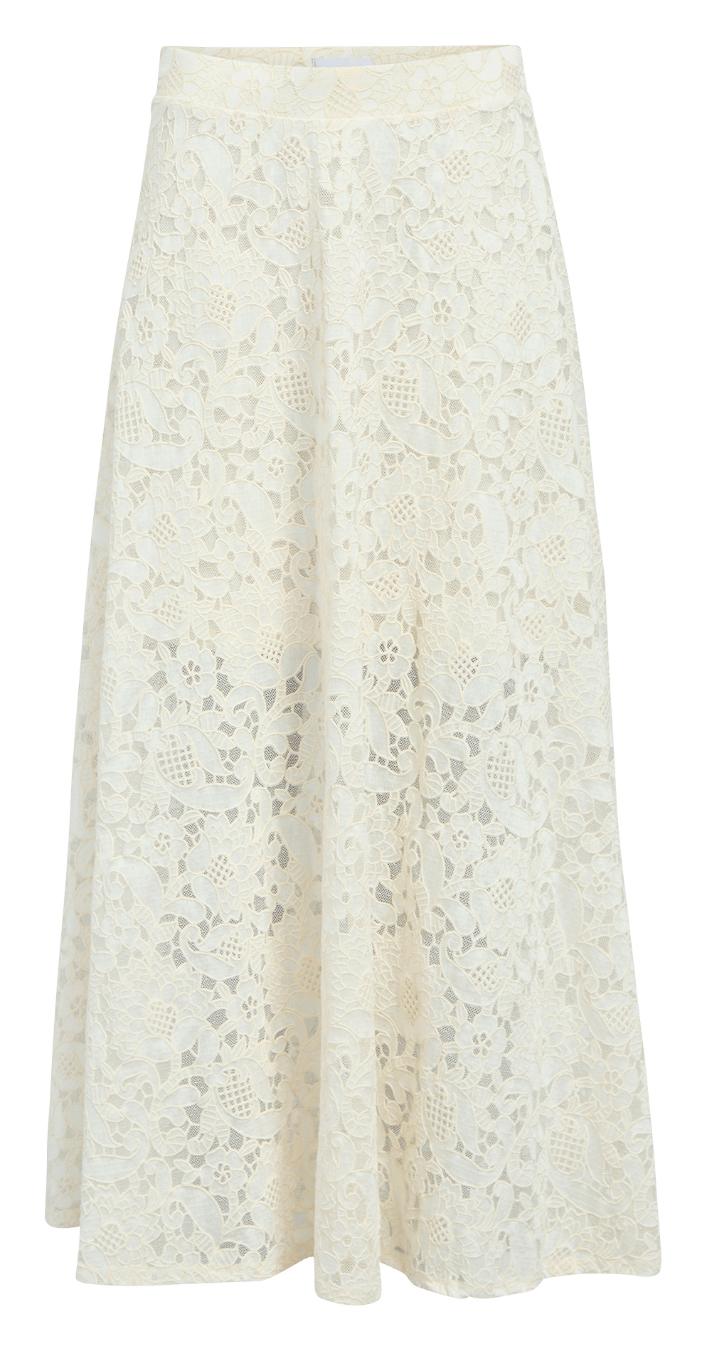 Flared long lace skirt OBJECT Beige