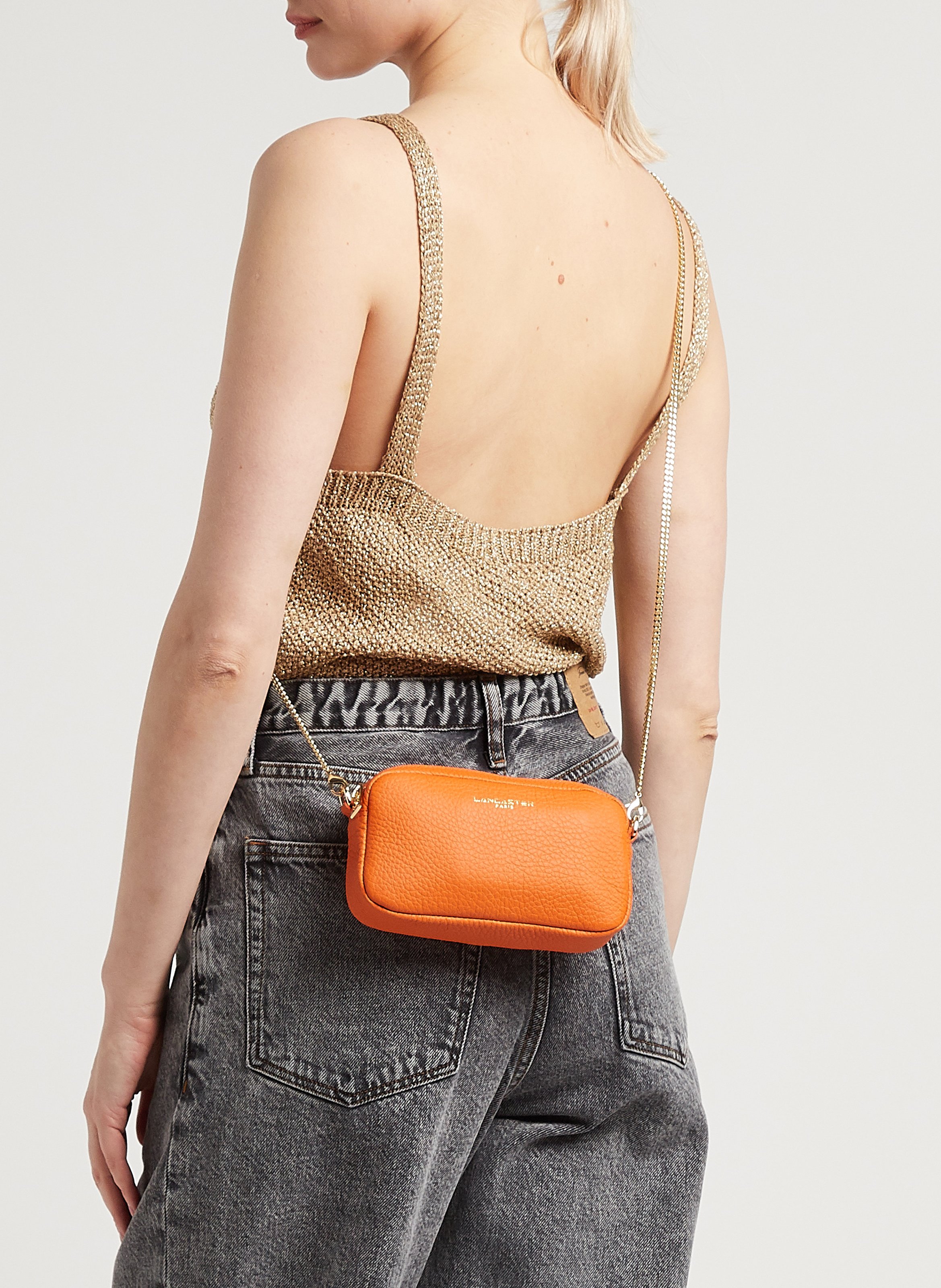 Mini-Umhängetasche aus Leder LANCASTER PARIS Orange