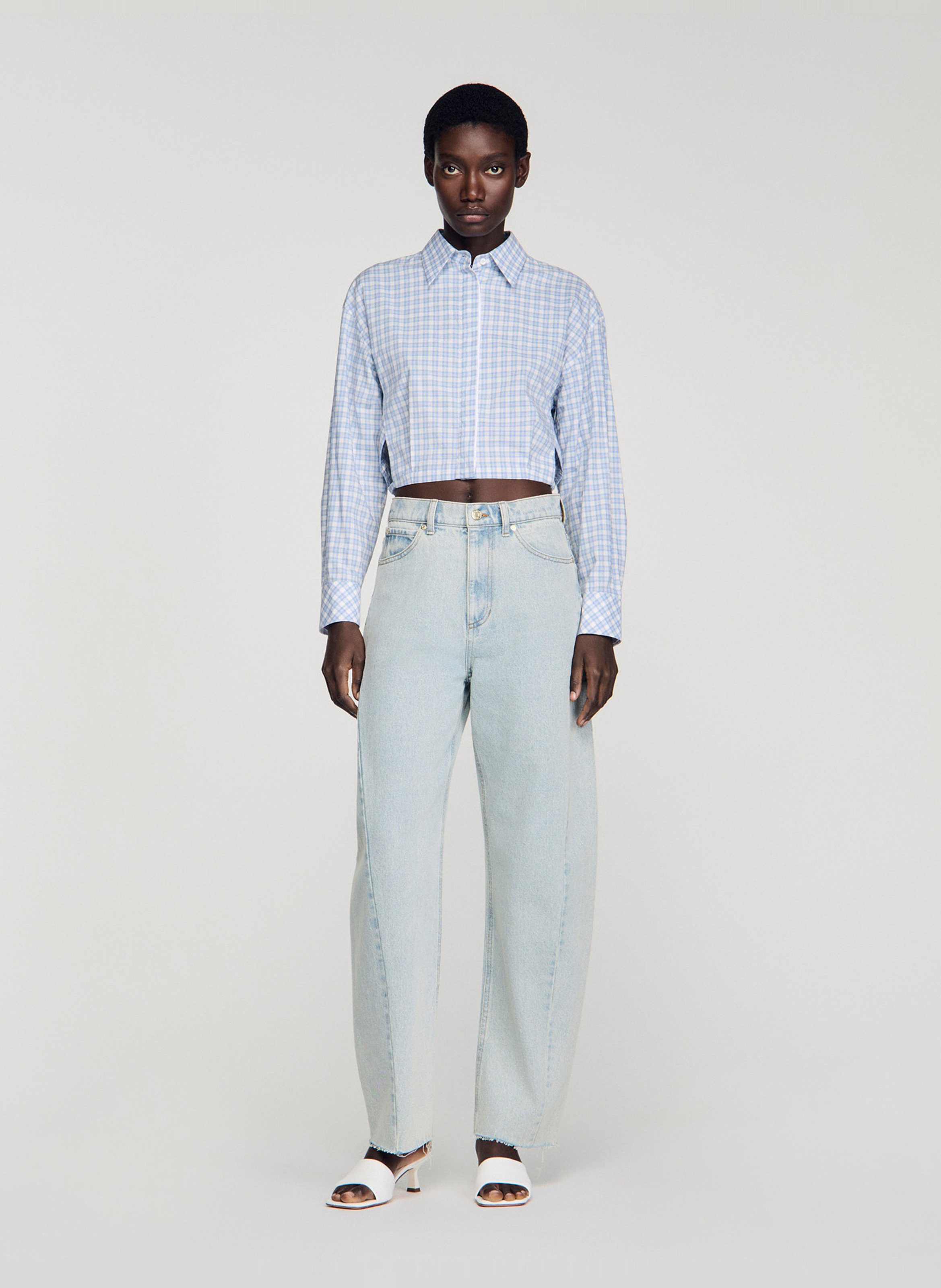 Wijde jeans met verwassen effect SANDRO Blauw