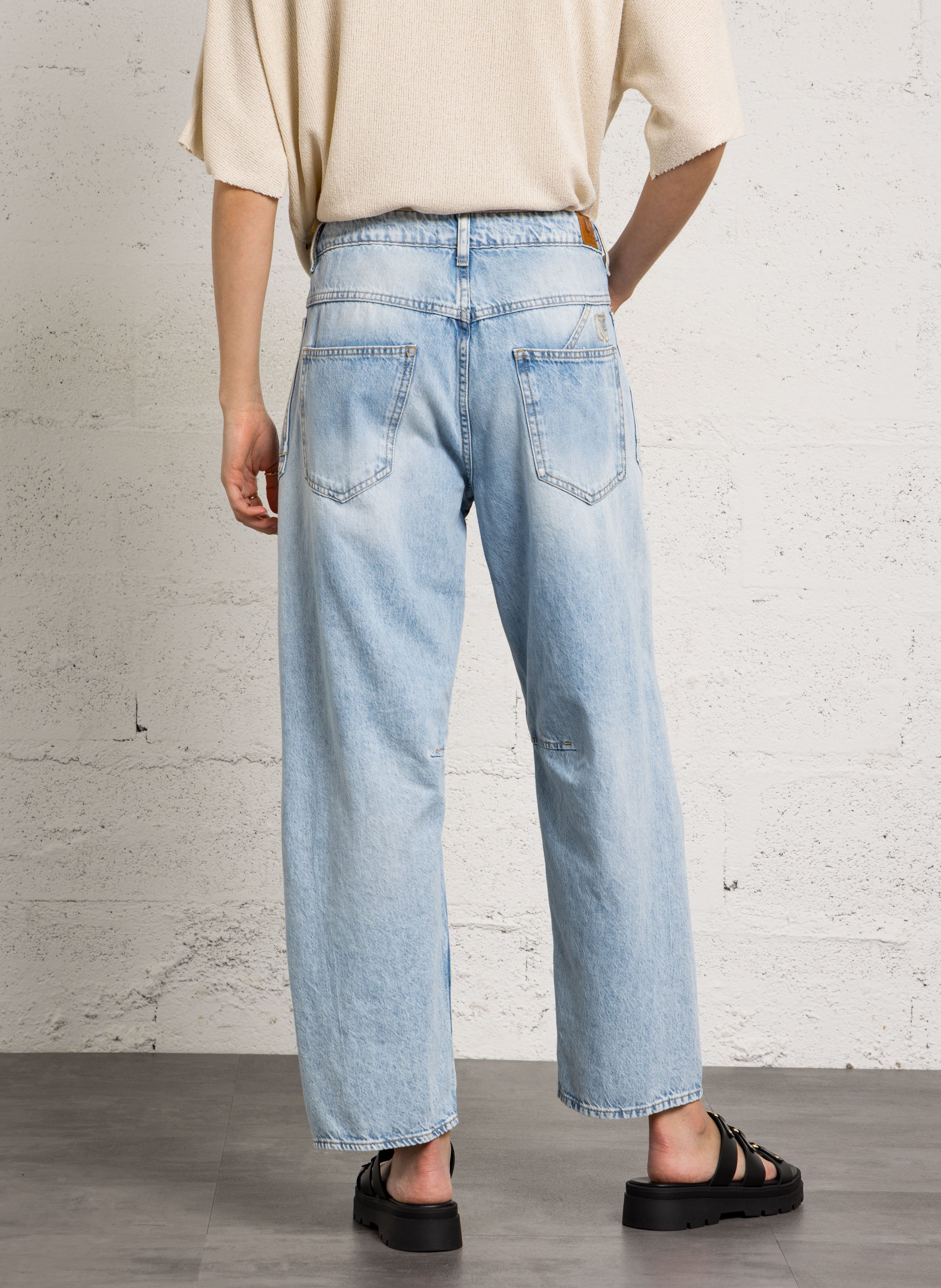 Jean large délavé LE TEMPS DES CERISES Bleu