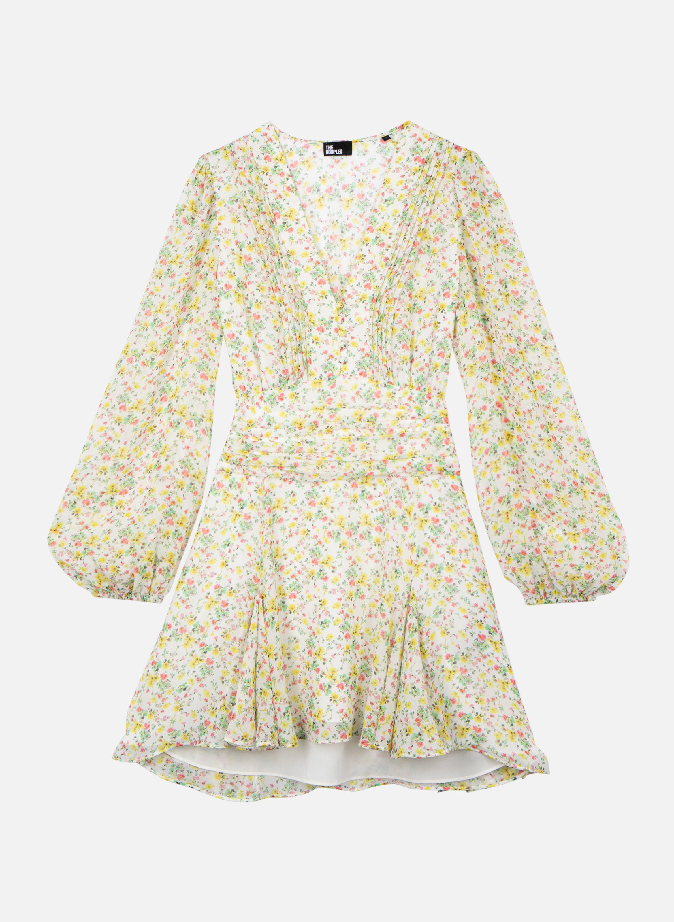 Robe courte plissée imprimé fleuri THE KOOPLES Blanc