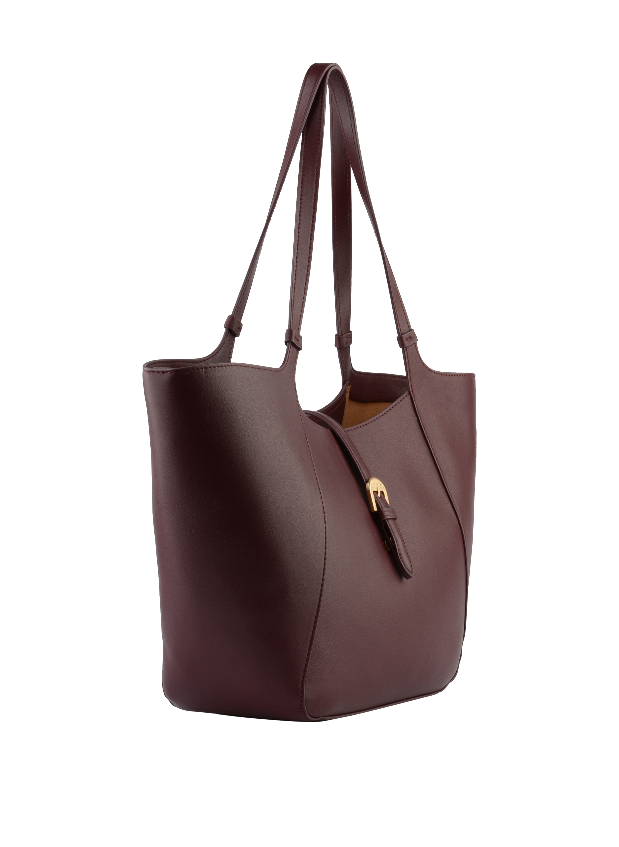 Calfskin leather shoulder bag POURCHET Red