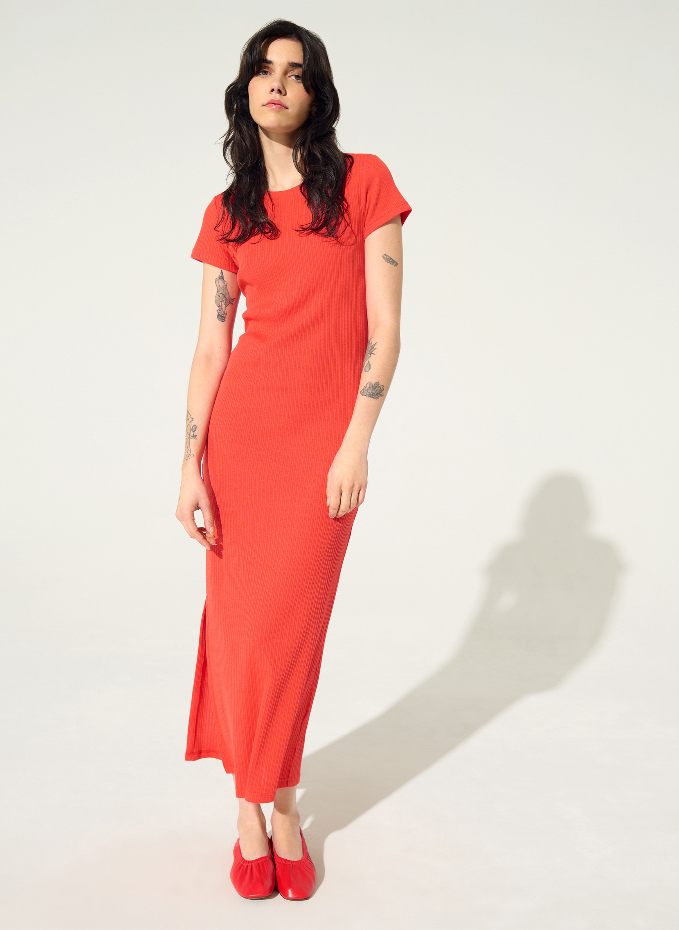 Robe longue col rond COTELAC ACOTE Rouge