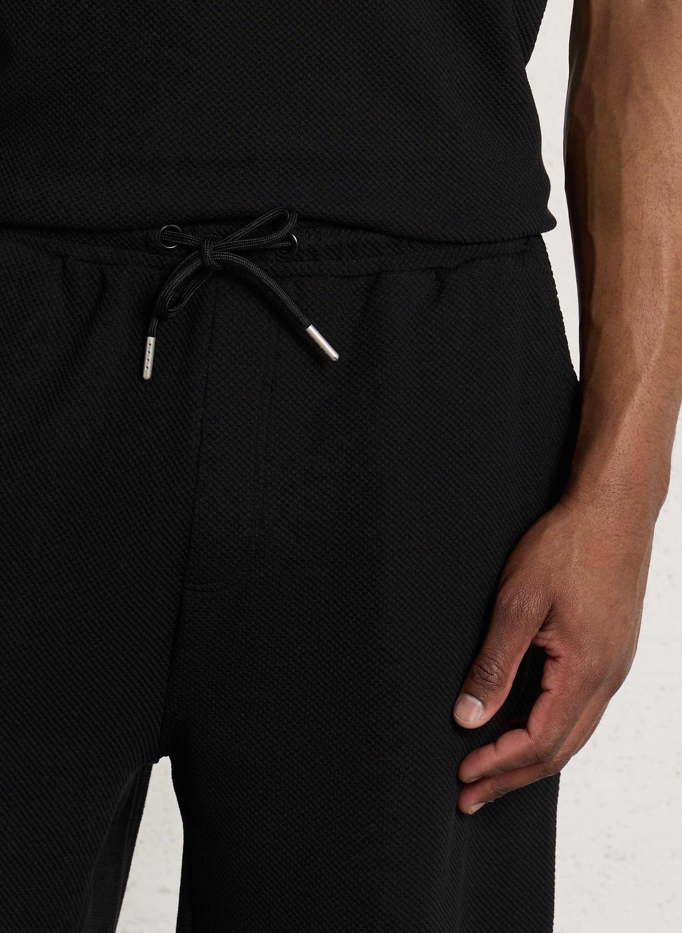 Short droit texturé SCHOTT Noir