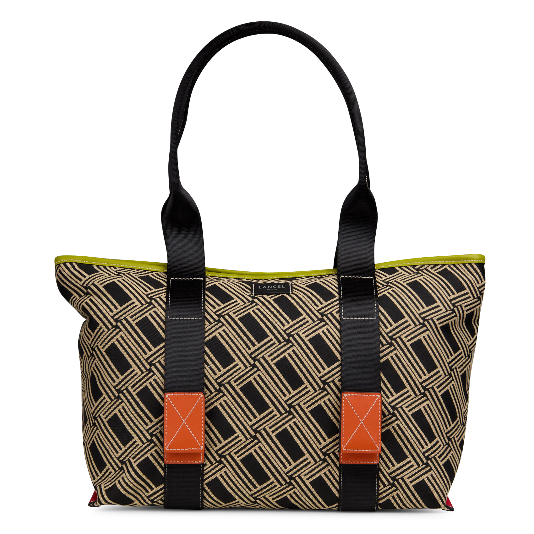 Sac zippé porté épaule imprimé LANCEL Multicolore