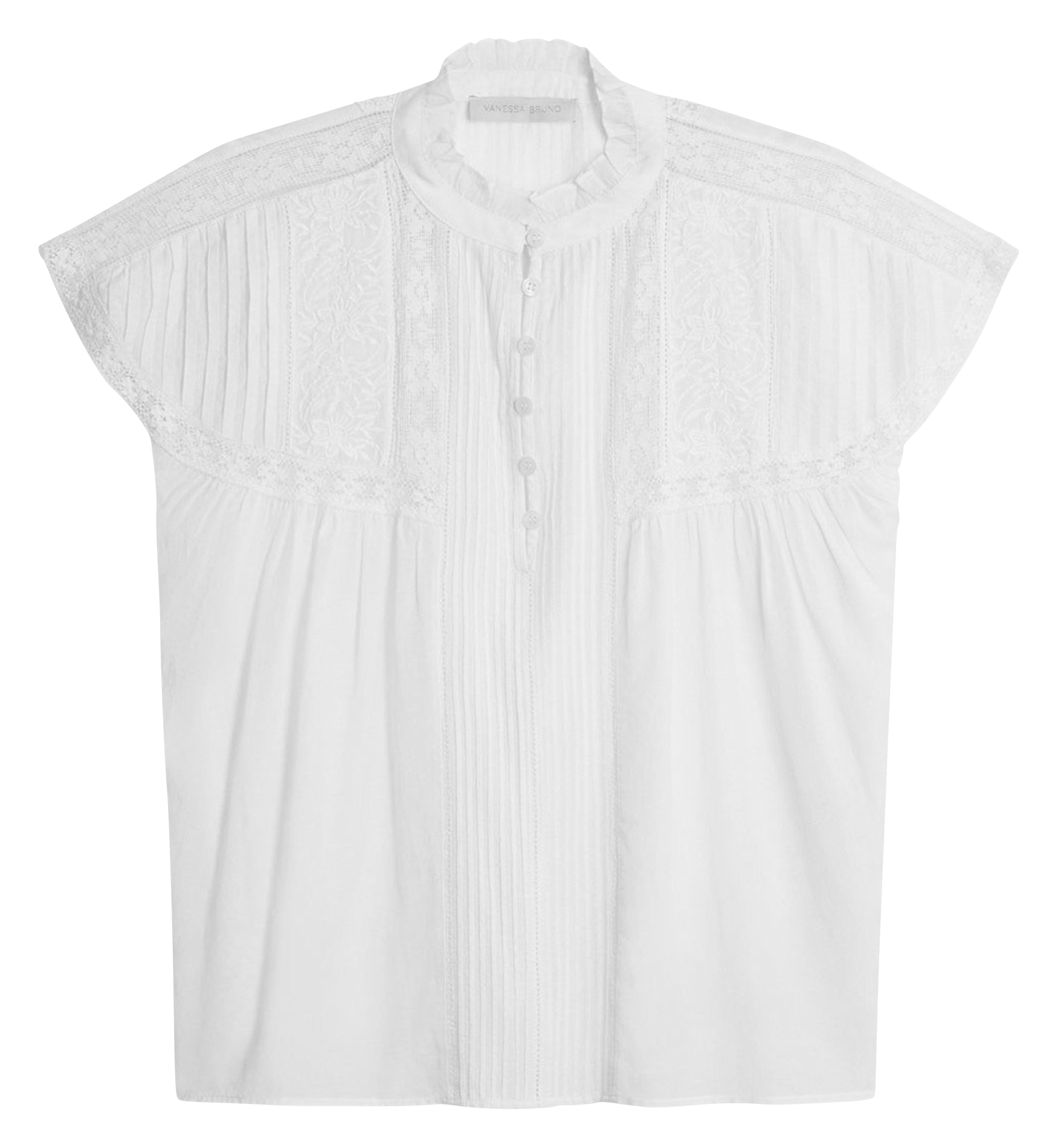 Oversized round neck blended cotton blouse VANESSA BRUNO White