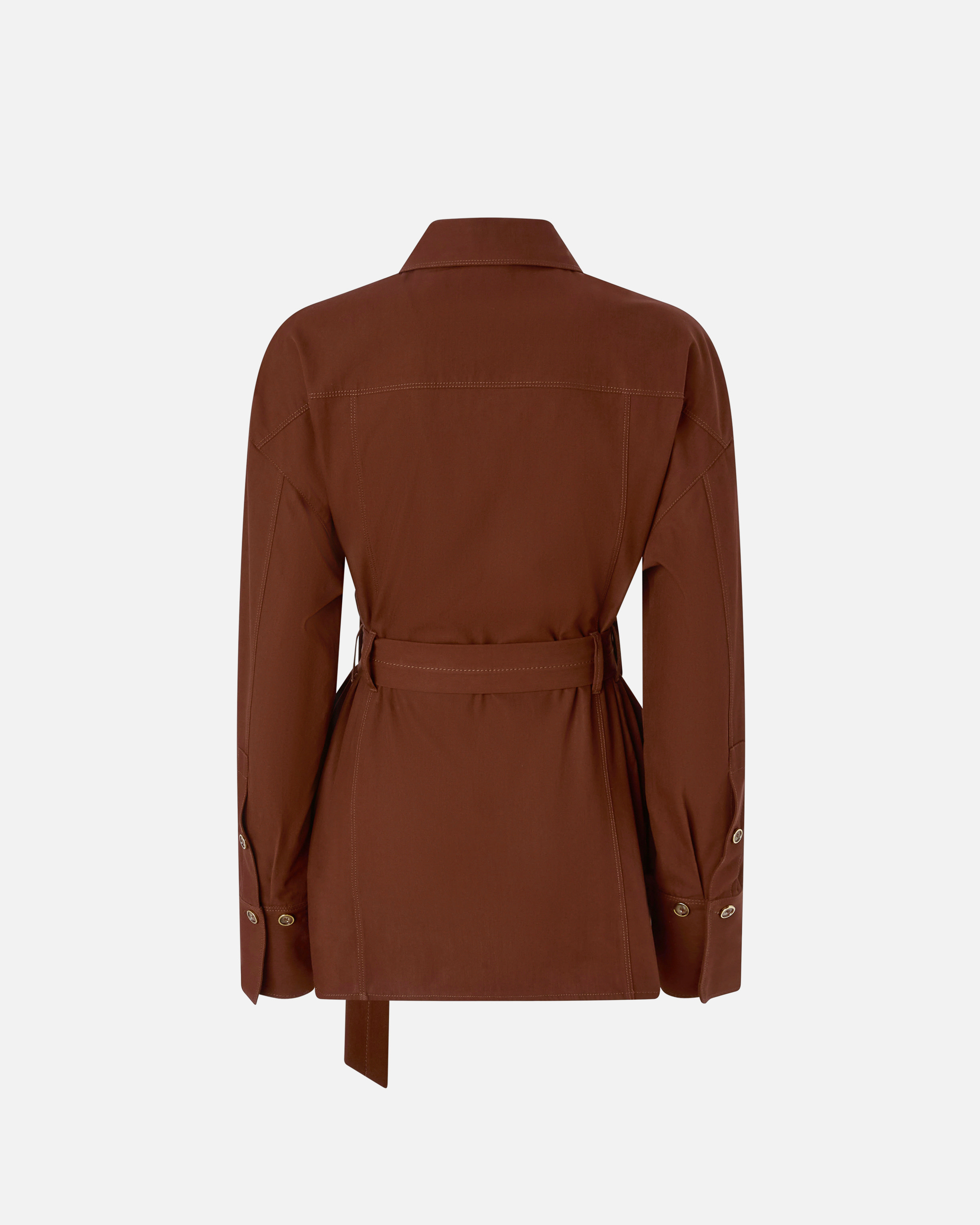 Veste ceinturée en coton PINKO Marron