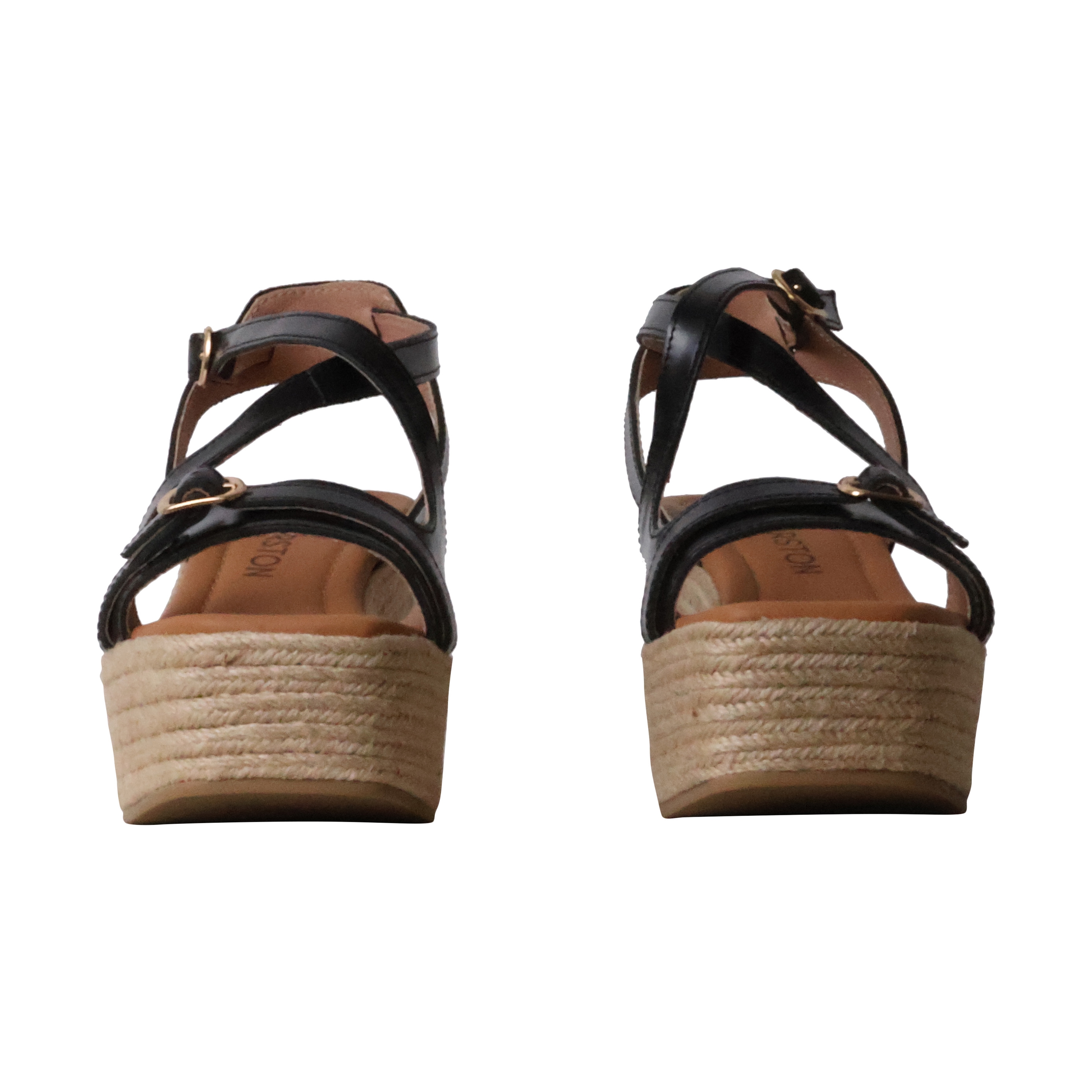Napolie leather wedge sandals EMILIE KARSTON Black