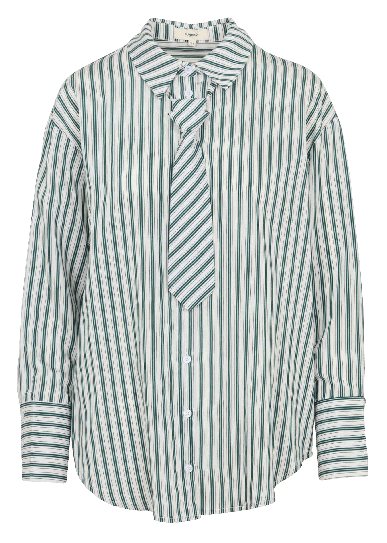 Oversized shirt with classic collar SUNCOO Green