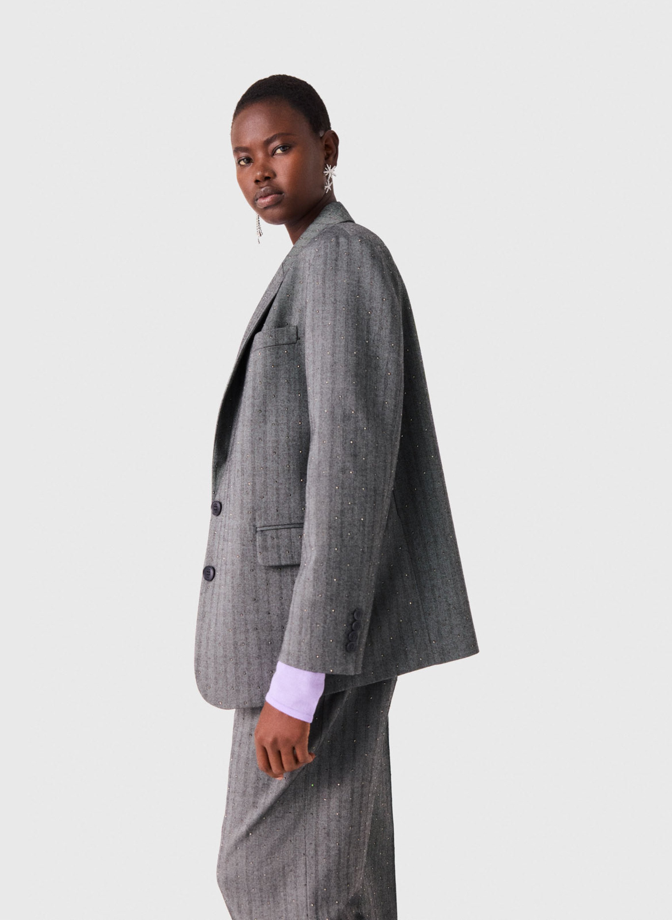 Veste de tailleur ajustée  MAJE Gris