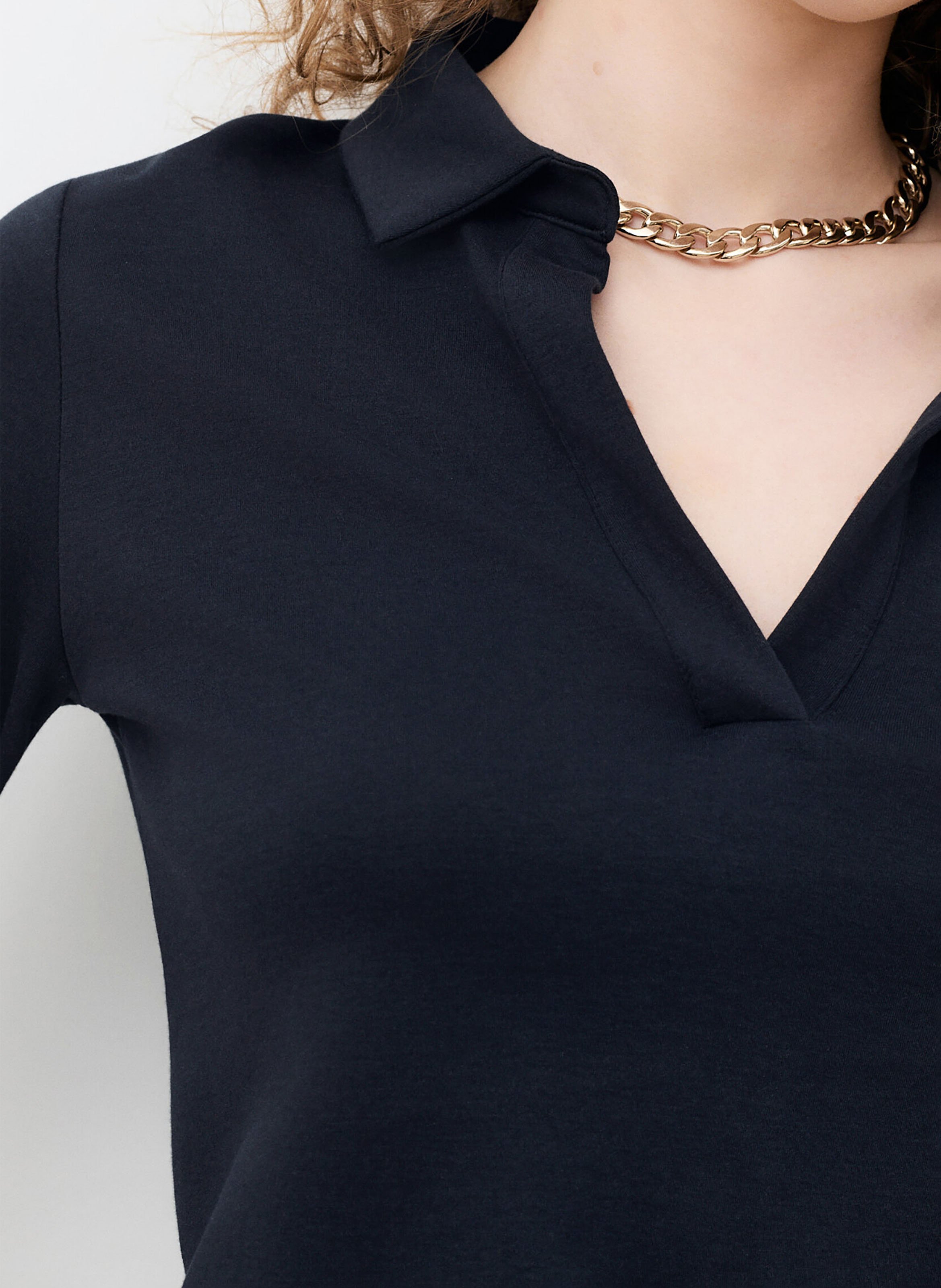 Polo droit en coton CAROLL Bleu