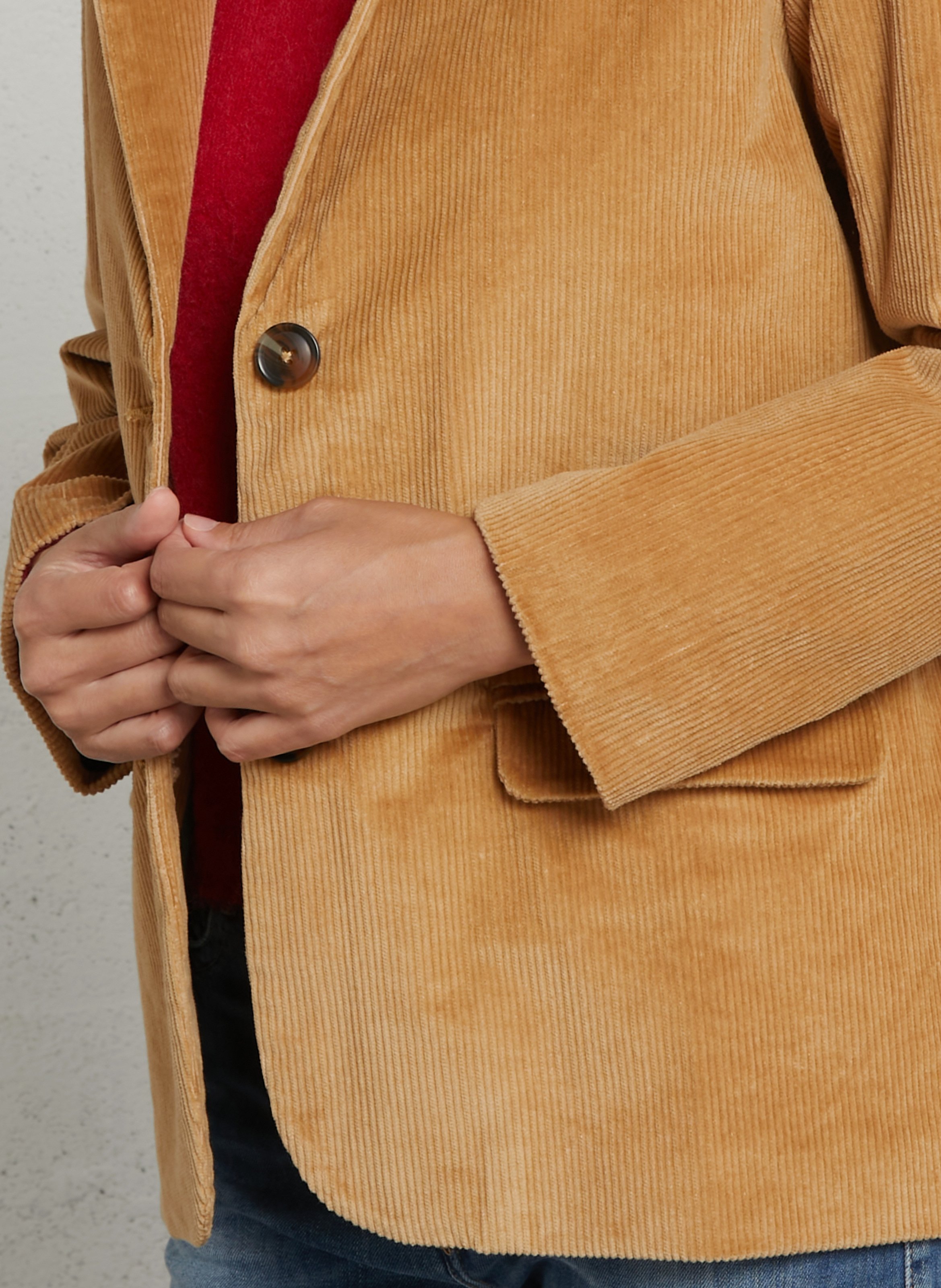Blazer van katoenmelange LEON & HARPER Beige