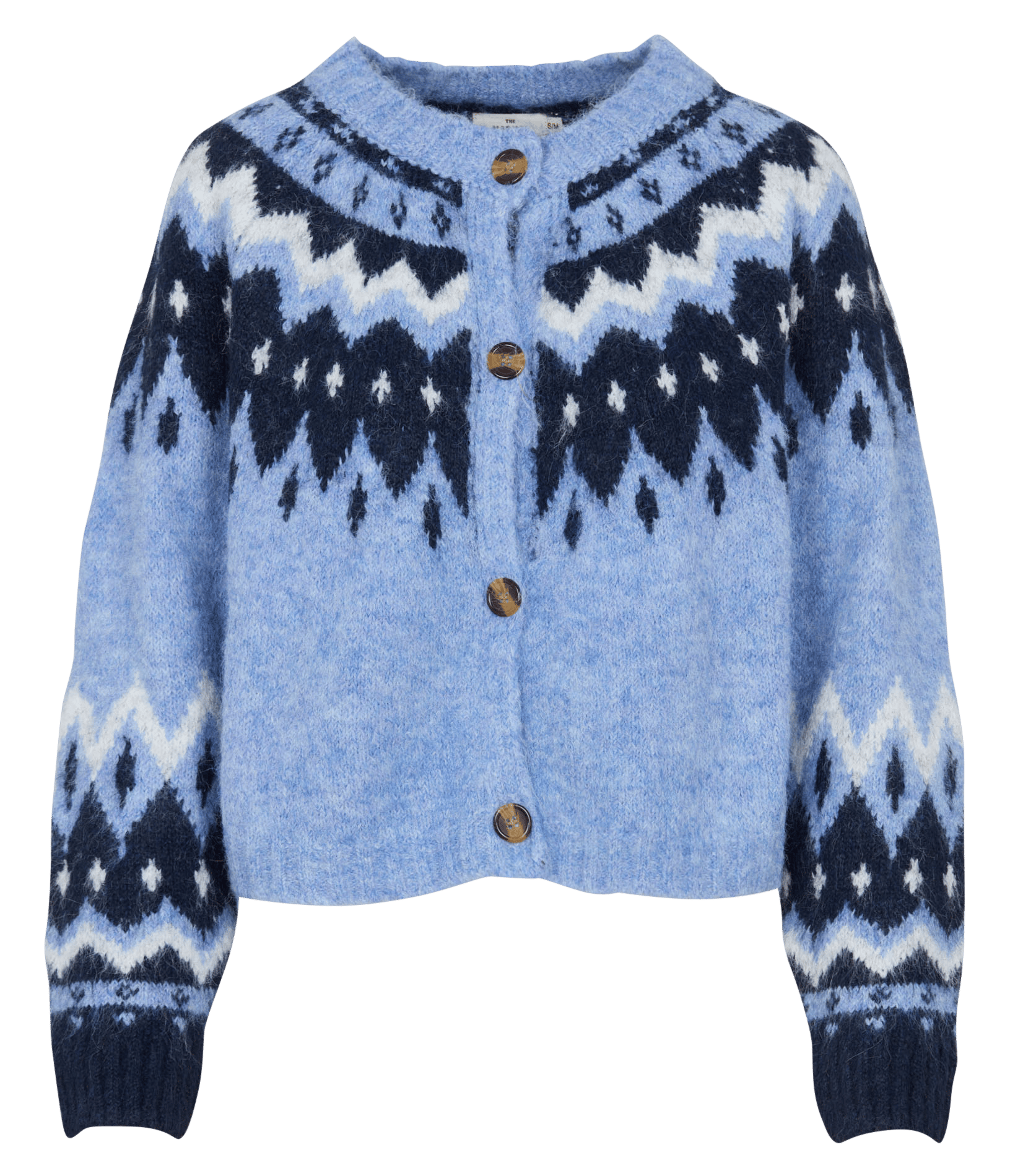 Relaxed-fit round-neck printed cardigan THE KORNER Blue